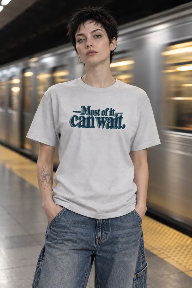 "Most of It Can Wait" Heavyweight Unisex Crewneck T-shirt