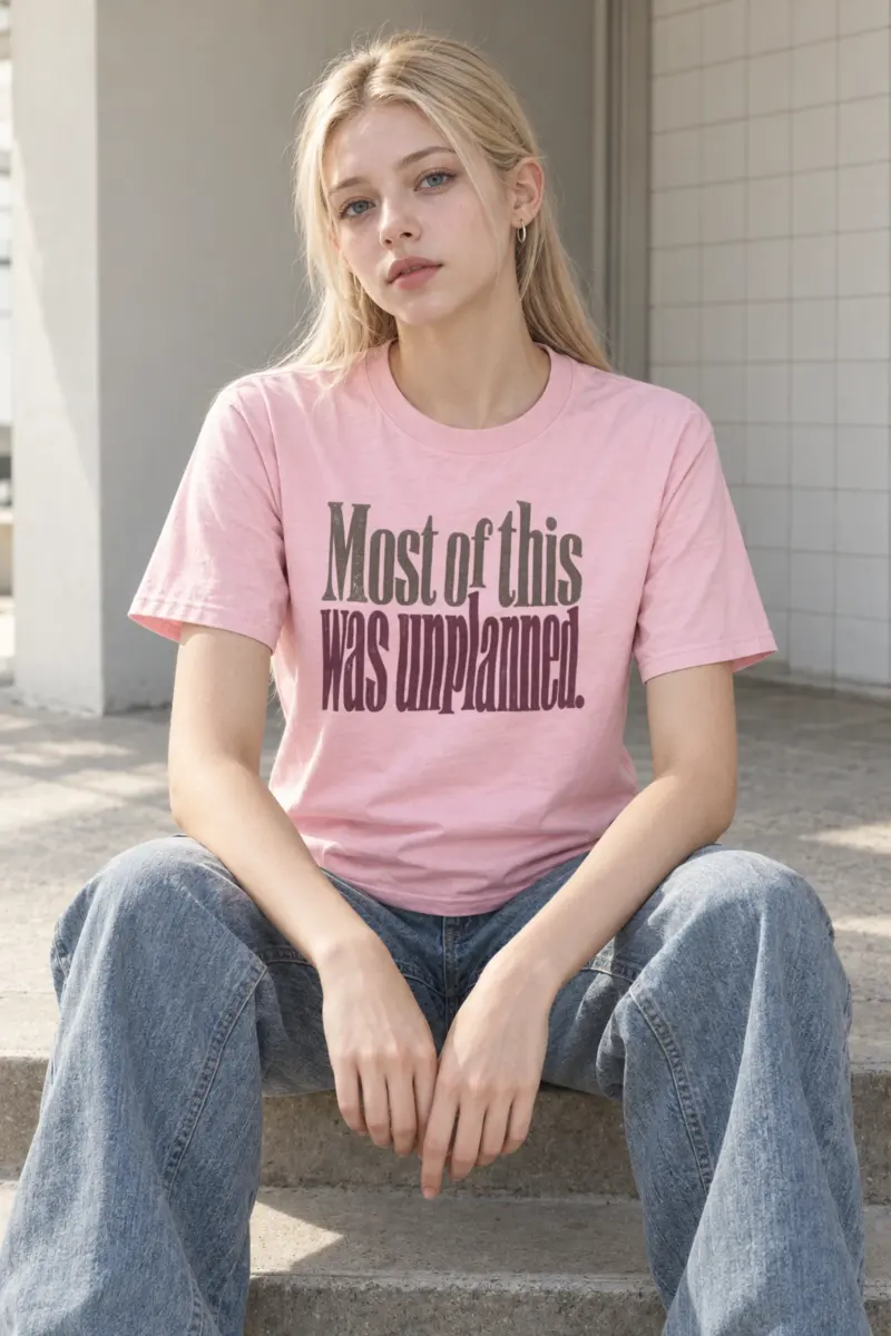 "Most of this Was Unplanned" Heavyweight Unisex Crewneck T-shirt
