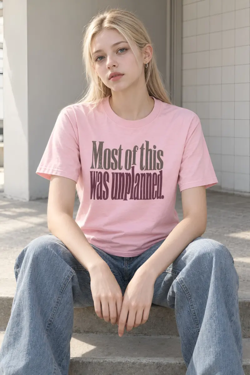 "Most of this Was Unplanned" Heavyweight Unisex Crewneck T-shirt