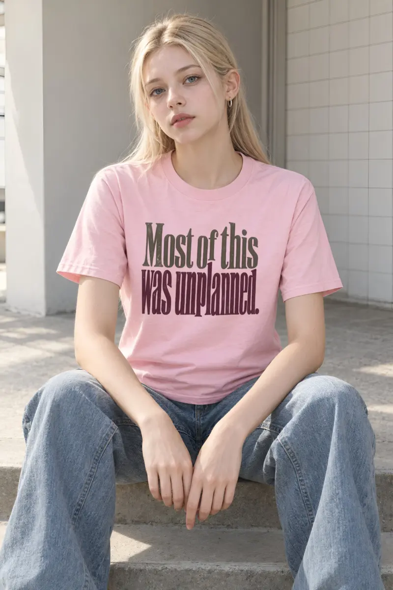 "Most of this Was Unplanned" Heavyweight Unisex Crewneck T-shirt