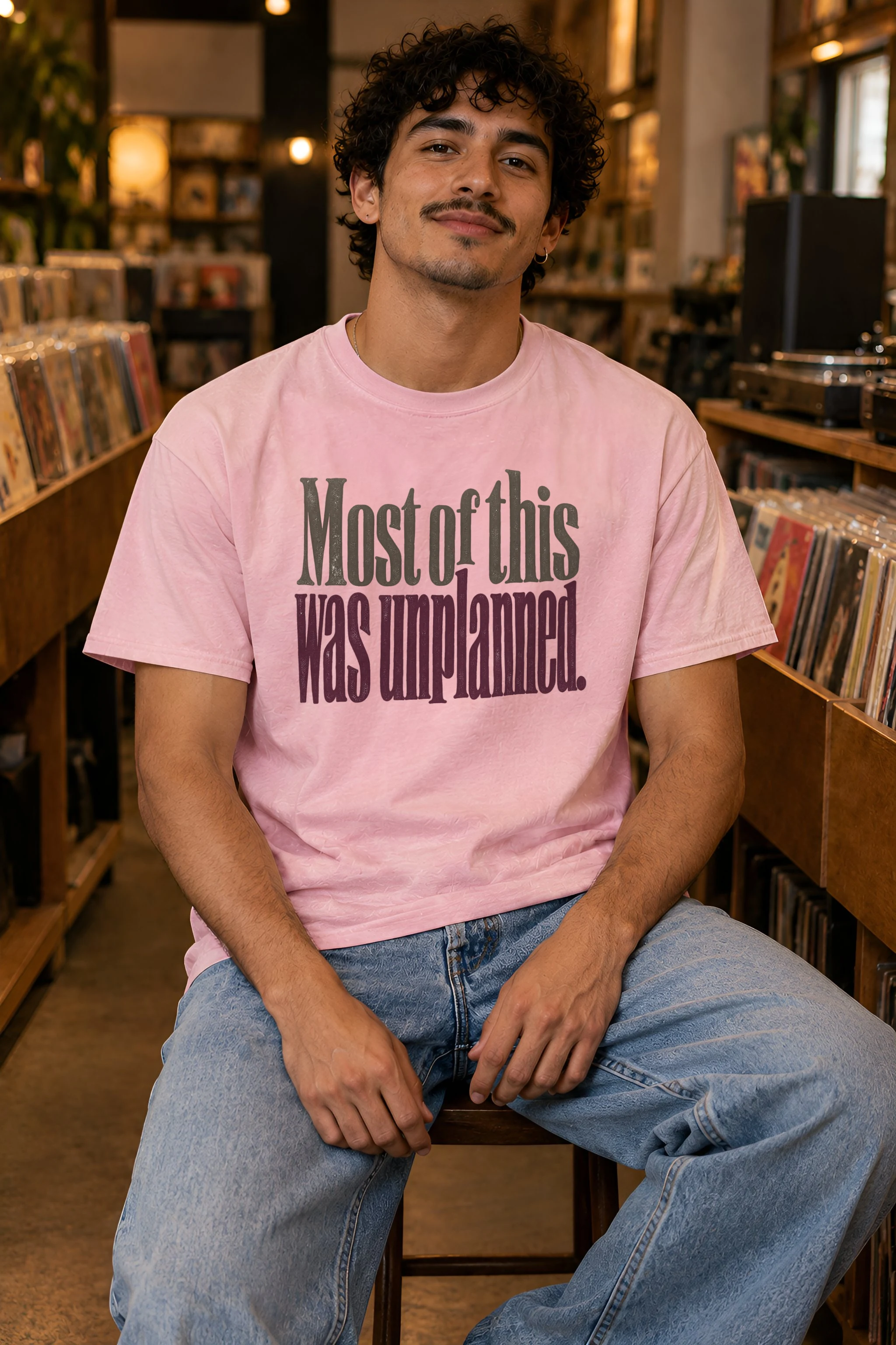 "Most of this Was Unplanned" Heavyweight Unisex Crewneck T-shirt