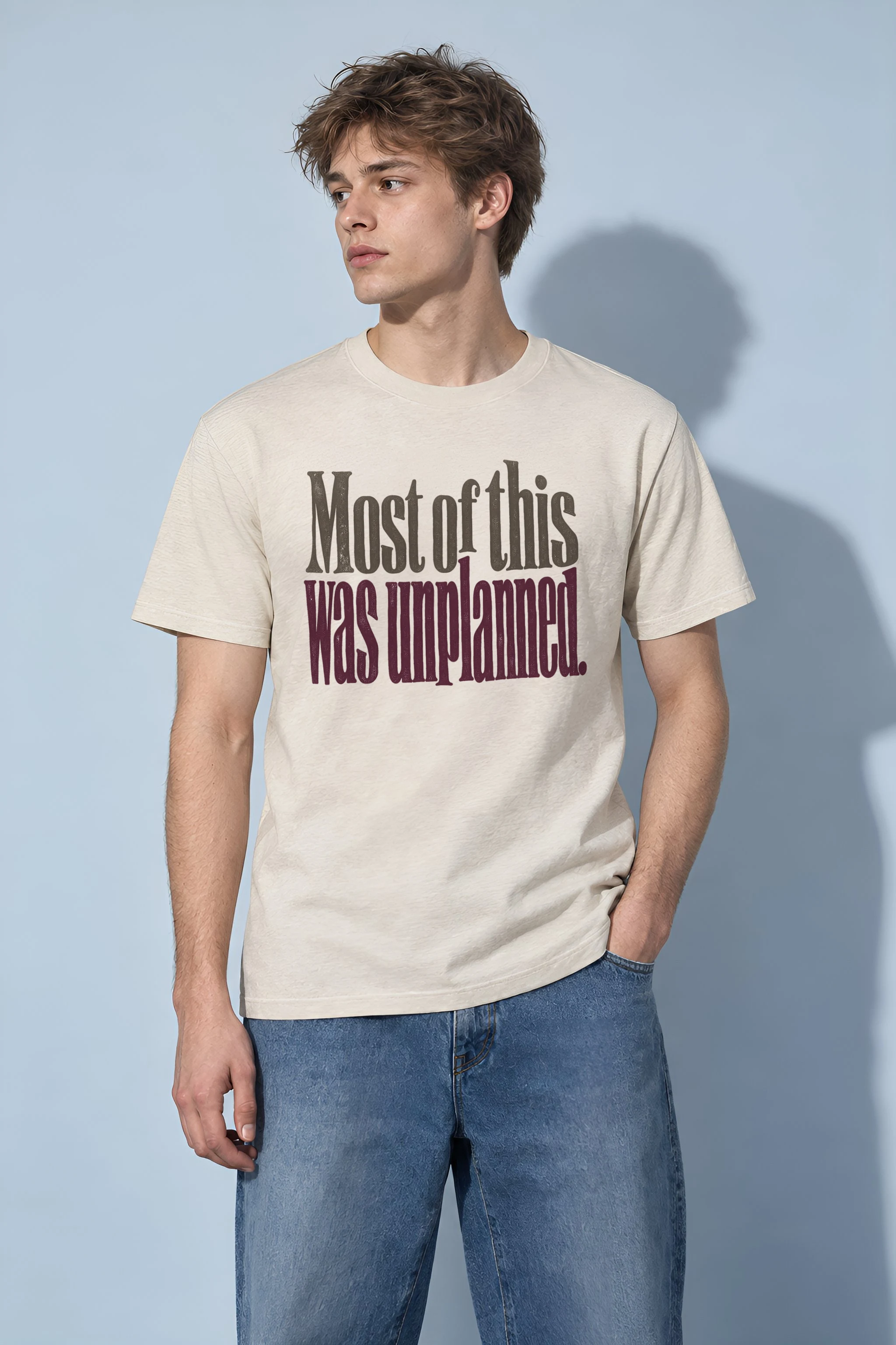 "Most of this Was Unplanned" Heavyweight Unisex Crewneck T-shirt