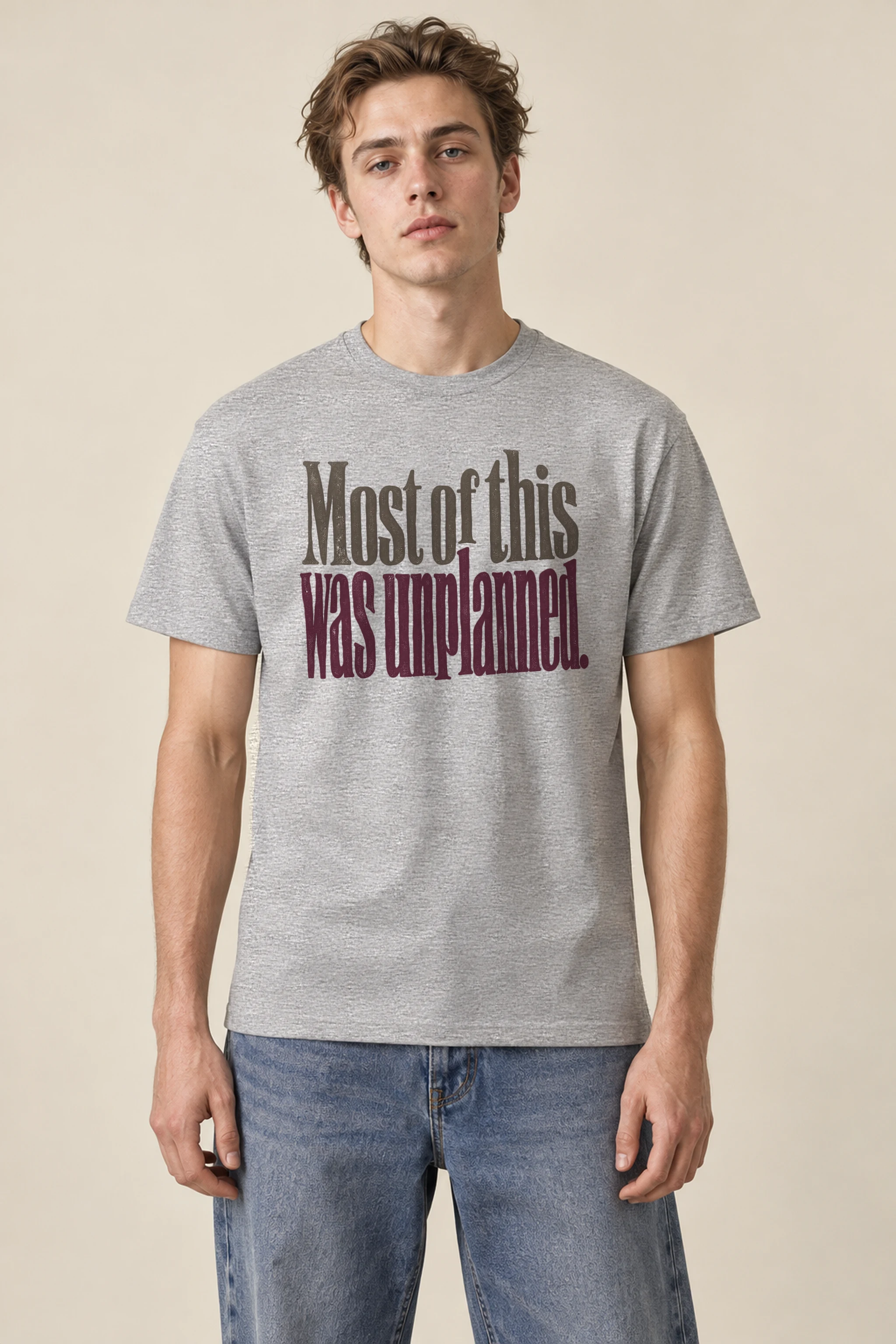 "Most of this Was Unplanned" Heavyweight Unisex Crewneck T-shirt