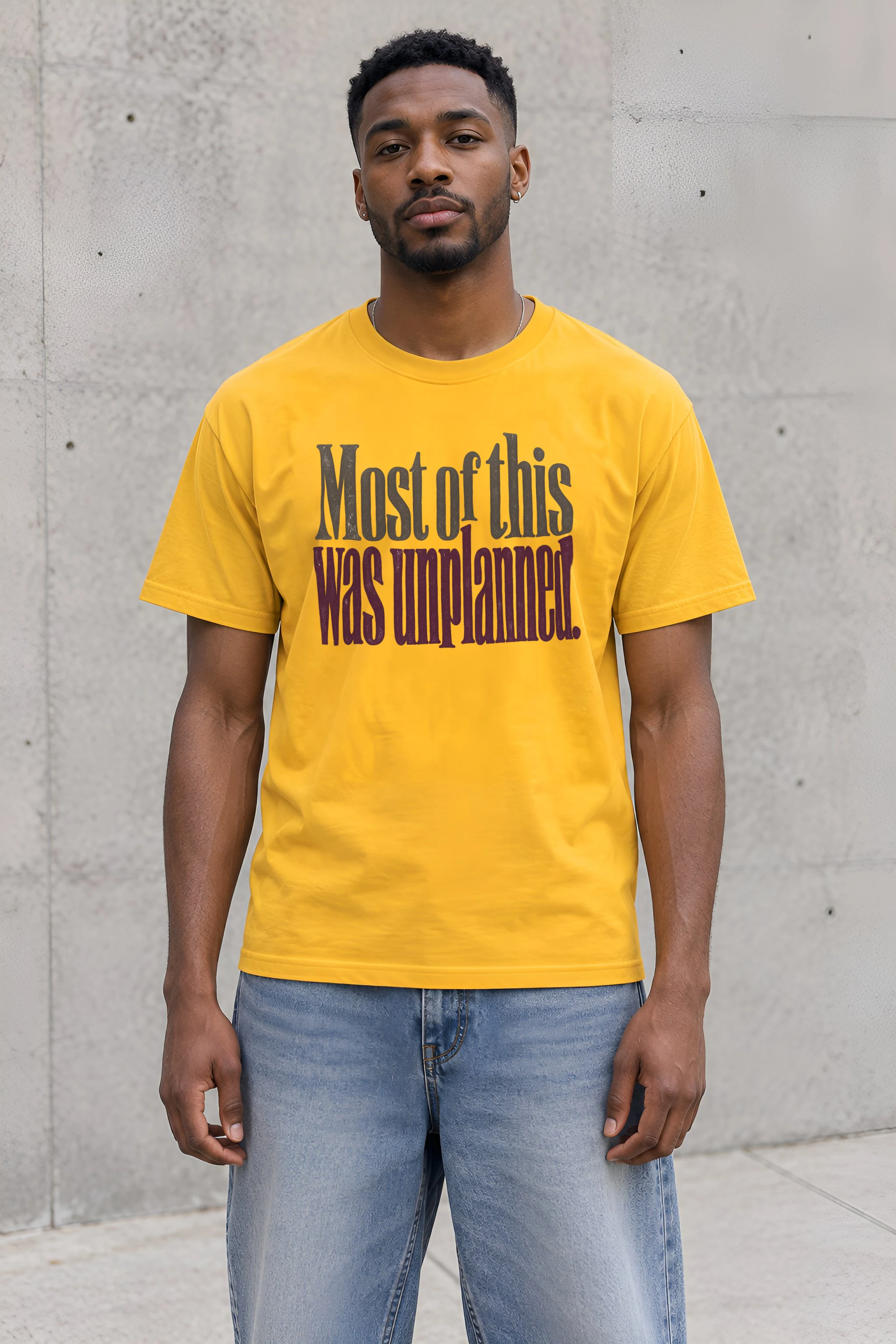 "Most of this Was Unplanned" Heavyweight Unisex Crewneck T-shirt