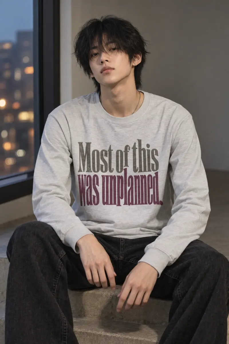 “Most of This Was Unplanned” Unisex Longsleeve T-shirt