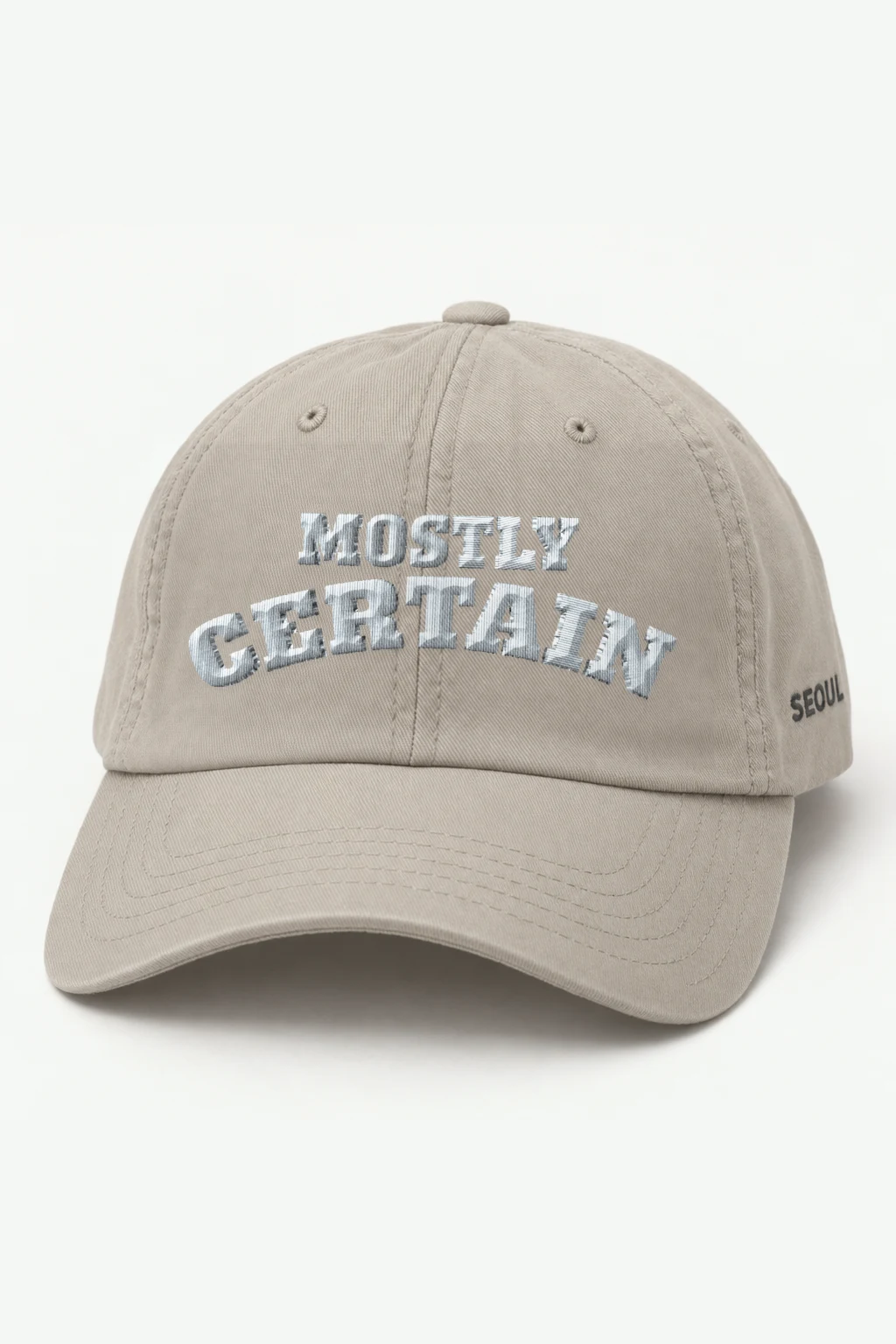"Mostly Certain" Classic Dad Hat · Embroidered