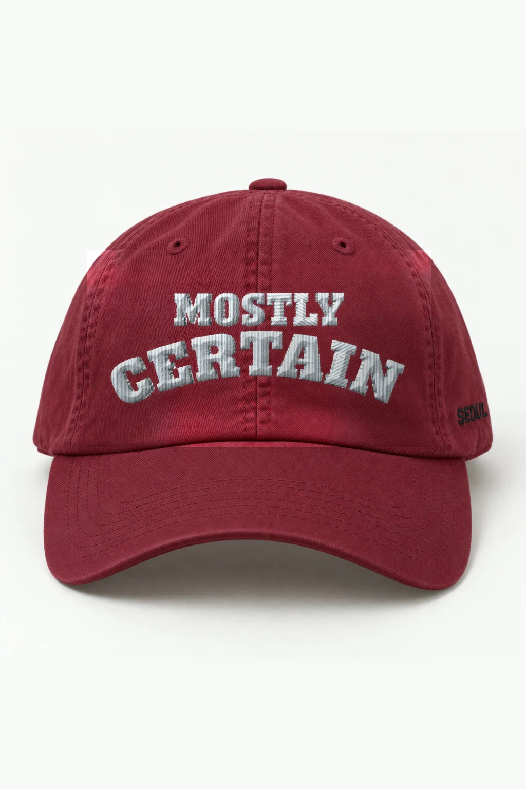 "Mostly Certain" Classic Dad Hat · Embroidered