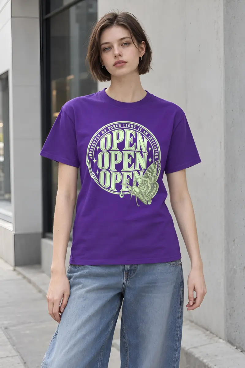 “Moth Invitation Badge” Heavyweight Unisex Crewneck T-shirt