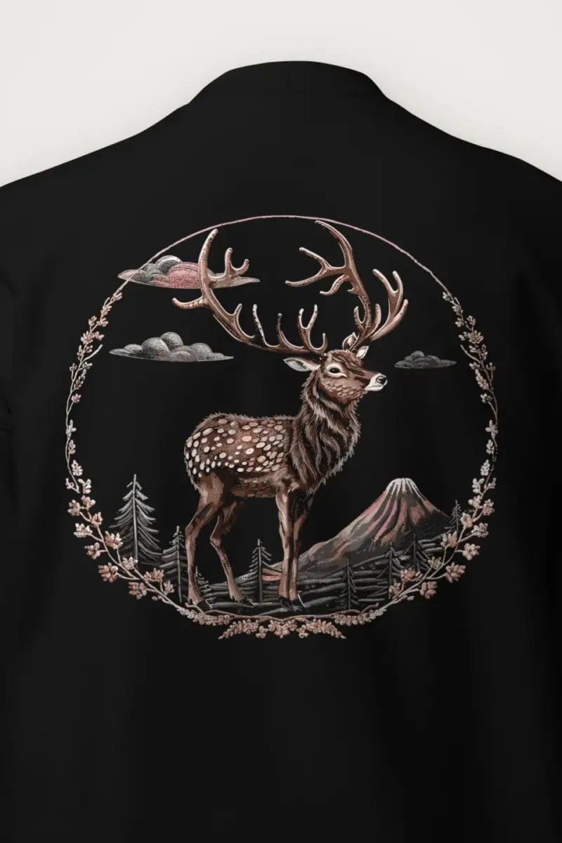 "Mountain Antler Deer" Heavy Blend Unisex Crewneck Sweatshirt