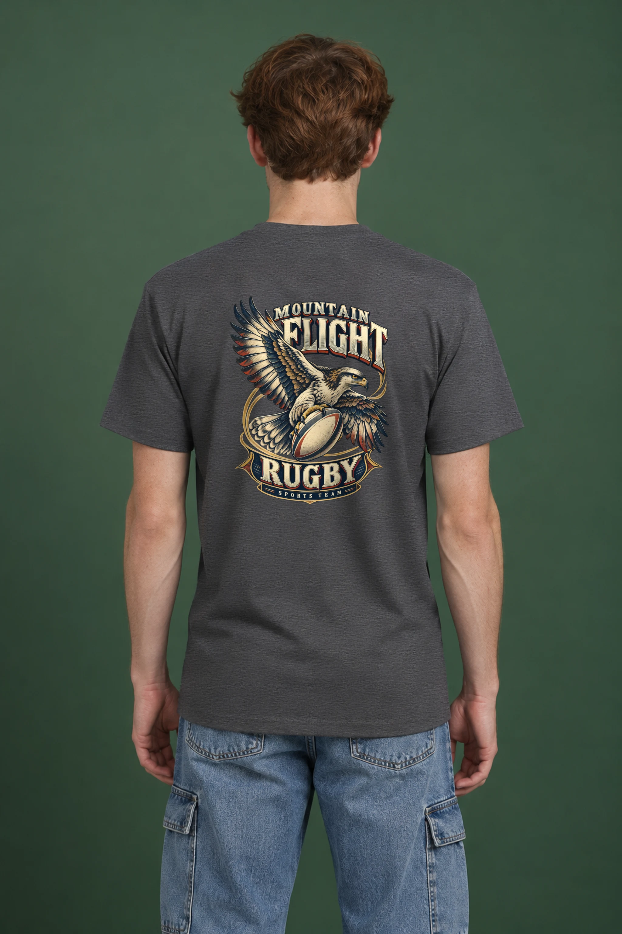 "Mountain Flight Rugby Sports Team" Heavyweight Unisex Crewneck T-shirt