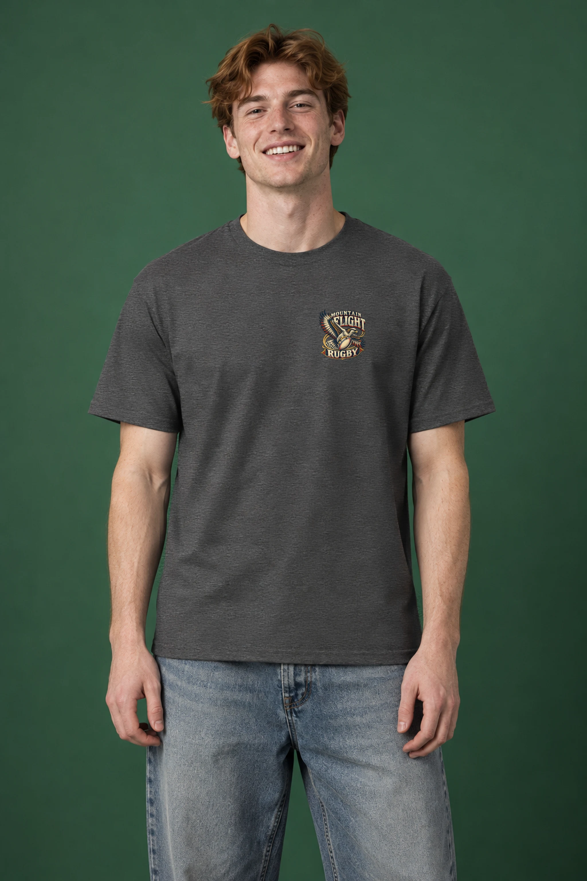 "Mountain Flight Rugby Sports Team" Heavyweight Unisex Crewneck T-shirt