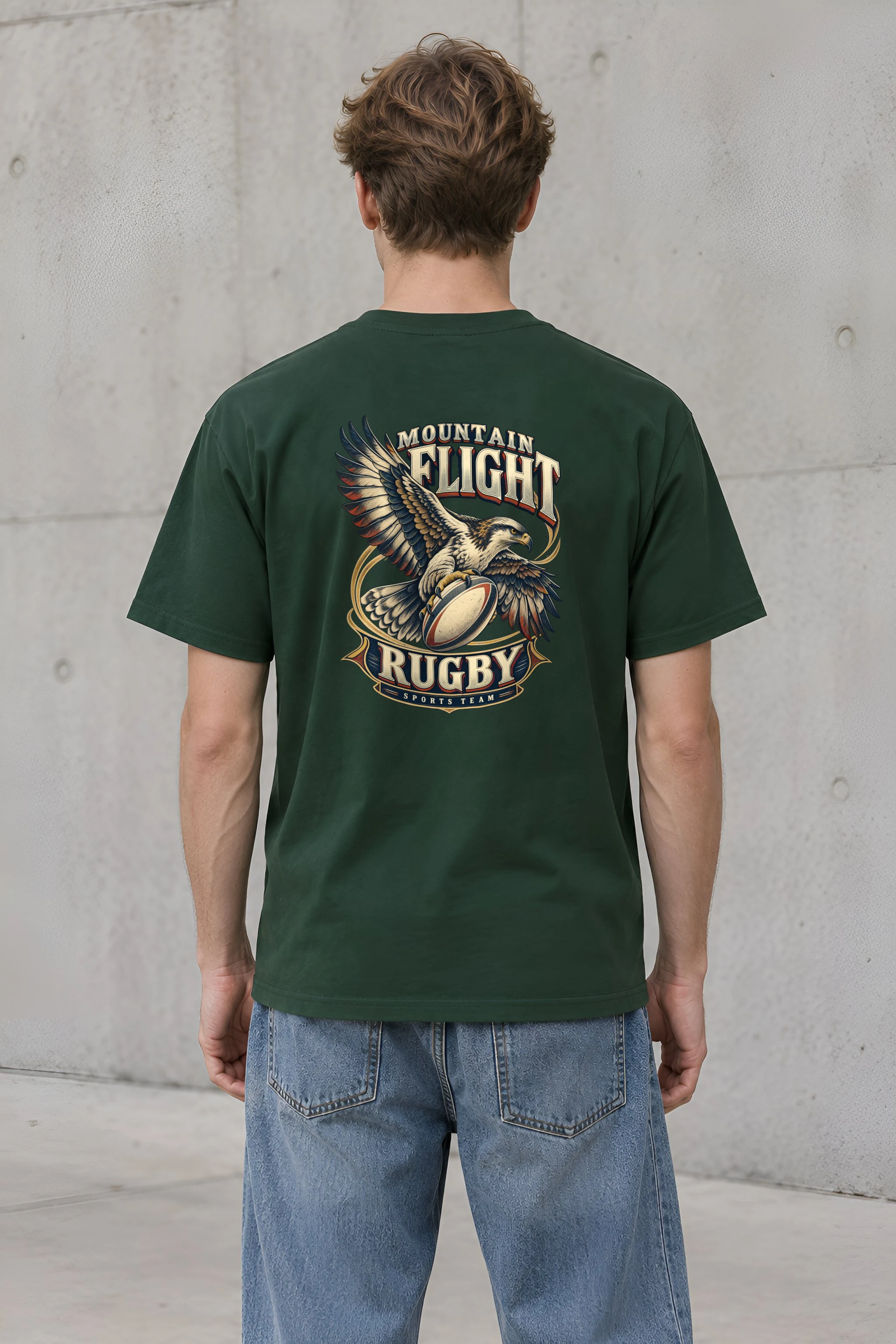 "Mountain Flight Rugby Sports Team" Heavyweight Unisex Crewneck T-shirt