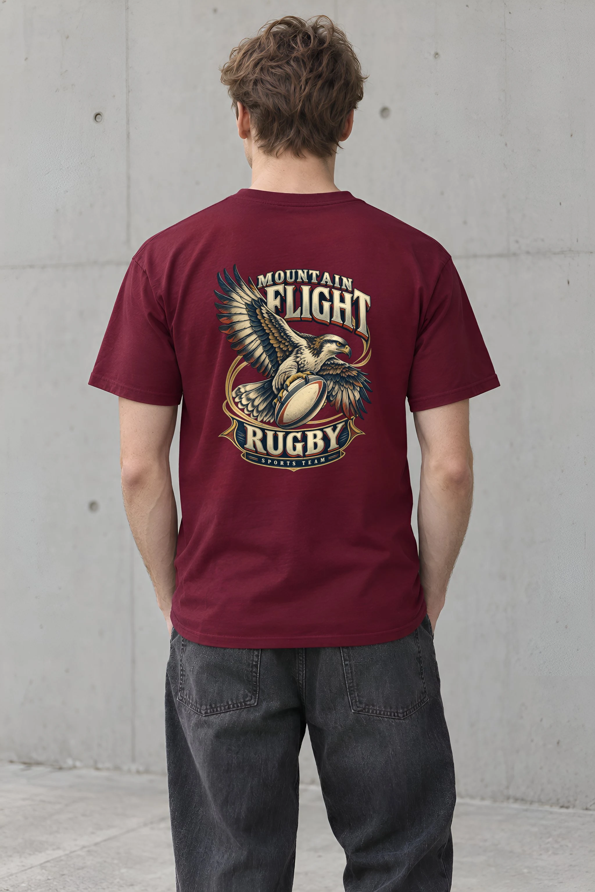 "Mountain Flight Rugby Sports Team" Heavyweight Unisex Crewneck T-shirt