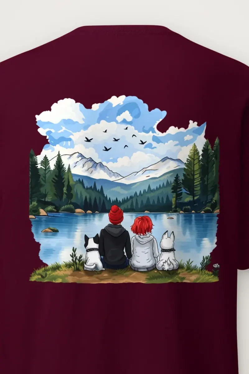"Mountain Lake Companions" Heavyweight Unisex Crewneck T-shirt