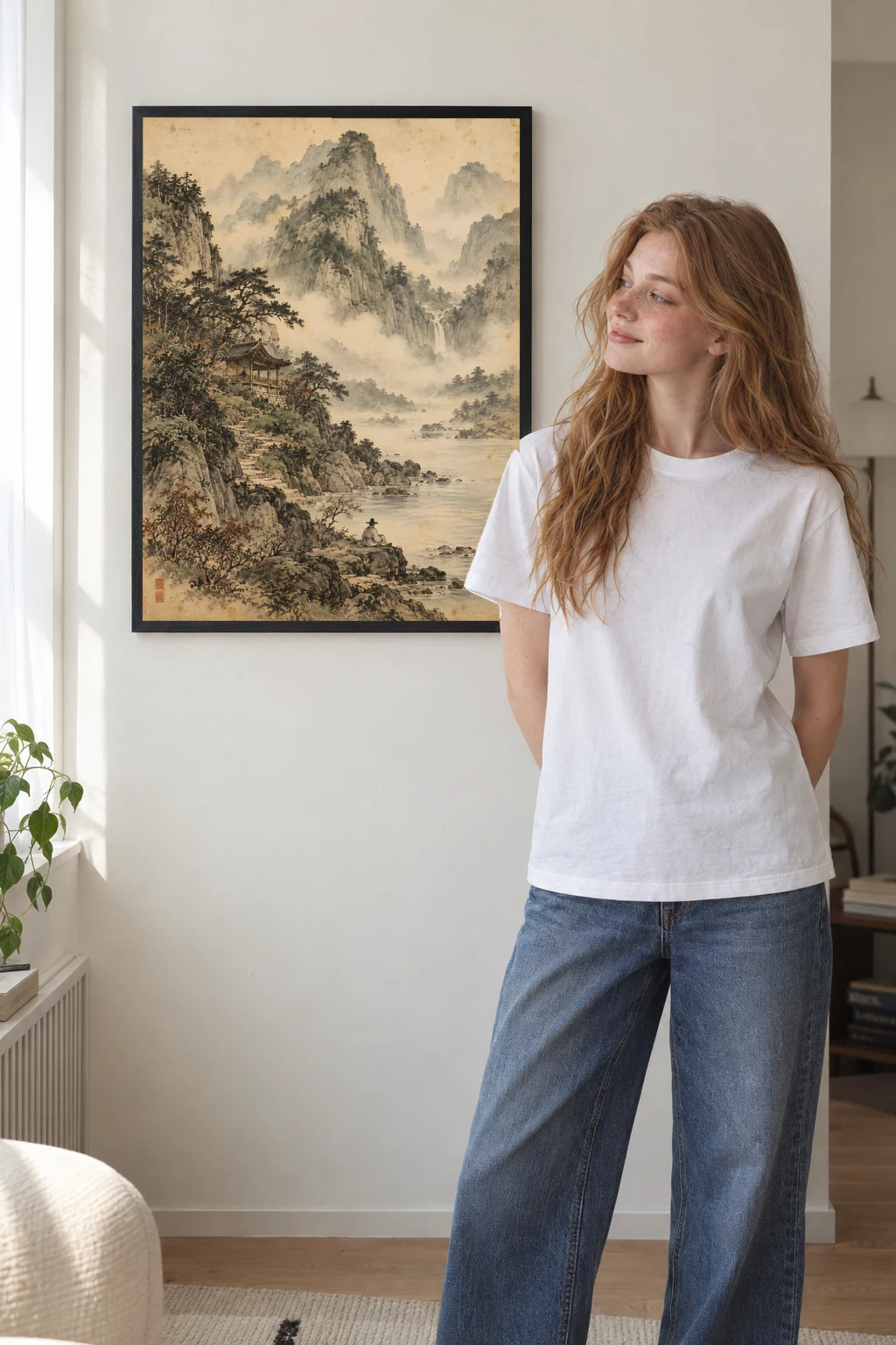 "Mountain Mist and Pine" Premium Wooden Framed Poster
