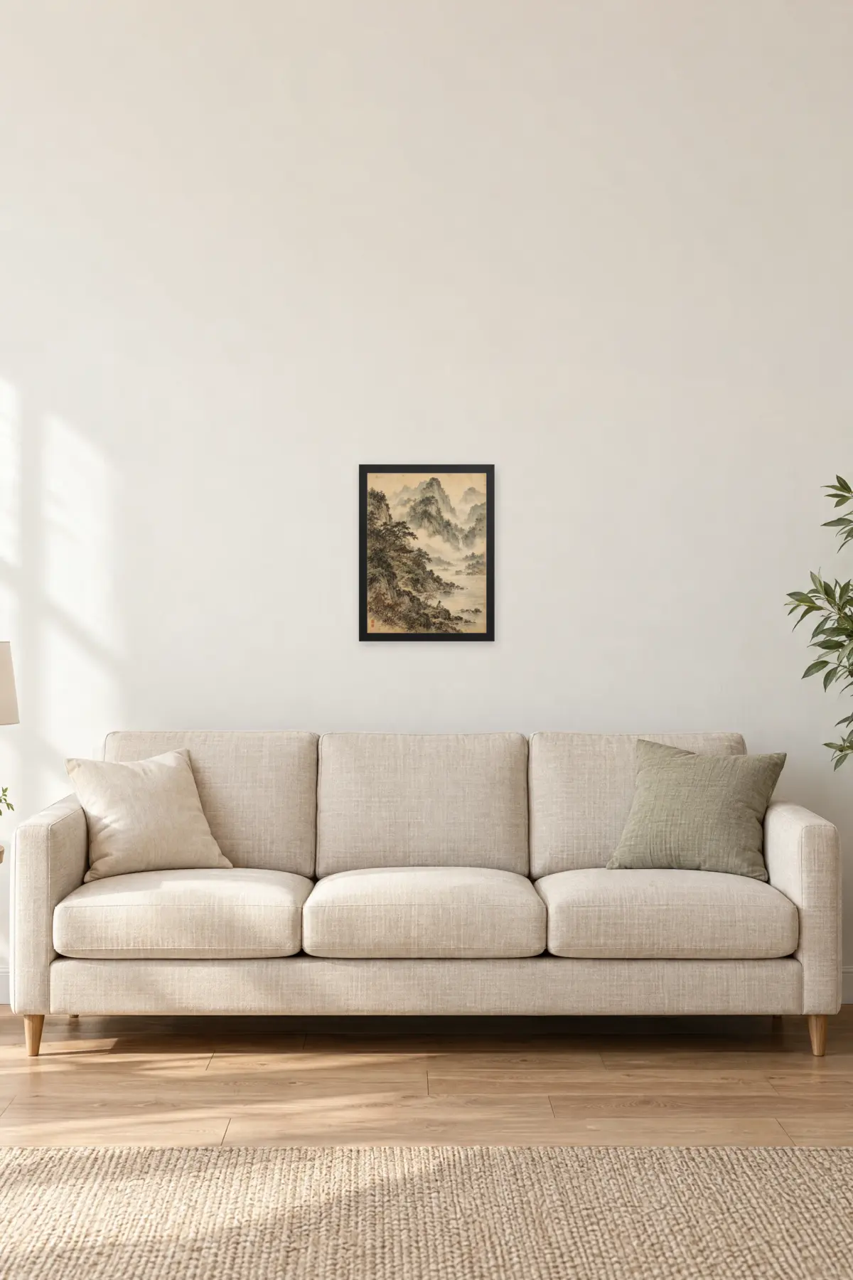 "Mountain Mist and Pine" Premium Wooden Framed Poster — Black frame, 12 × 16 in