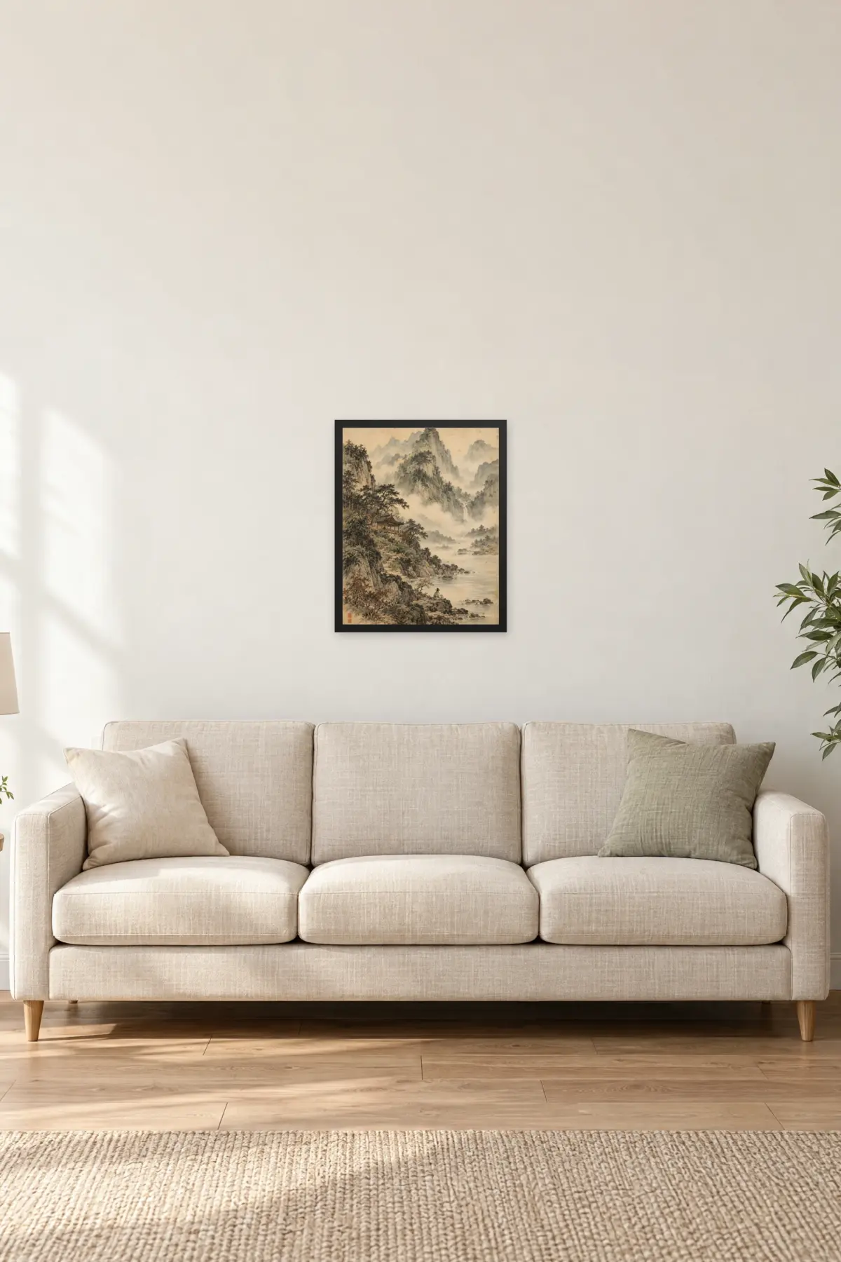 "Mountain Mist and Pine" Premium Wooden Framed Poster — Black frame, 16 × 20 in