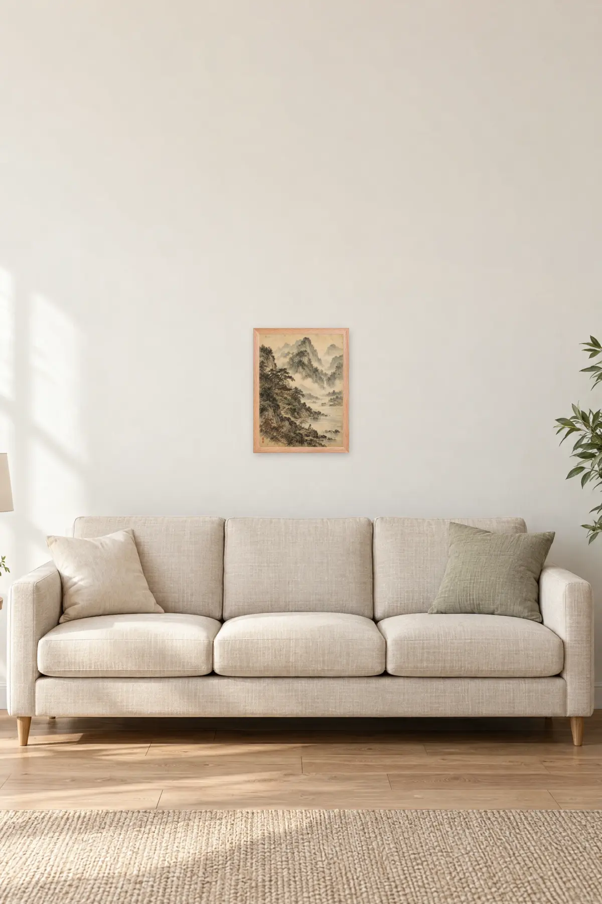 "Mountain Mist and Pine" Premium Wooden Framed Poster — Natural Wood frame, 12 × 16 in