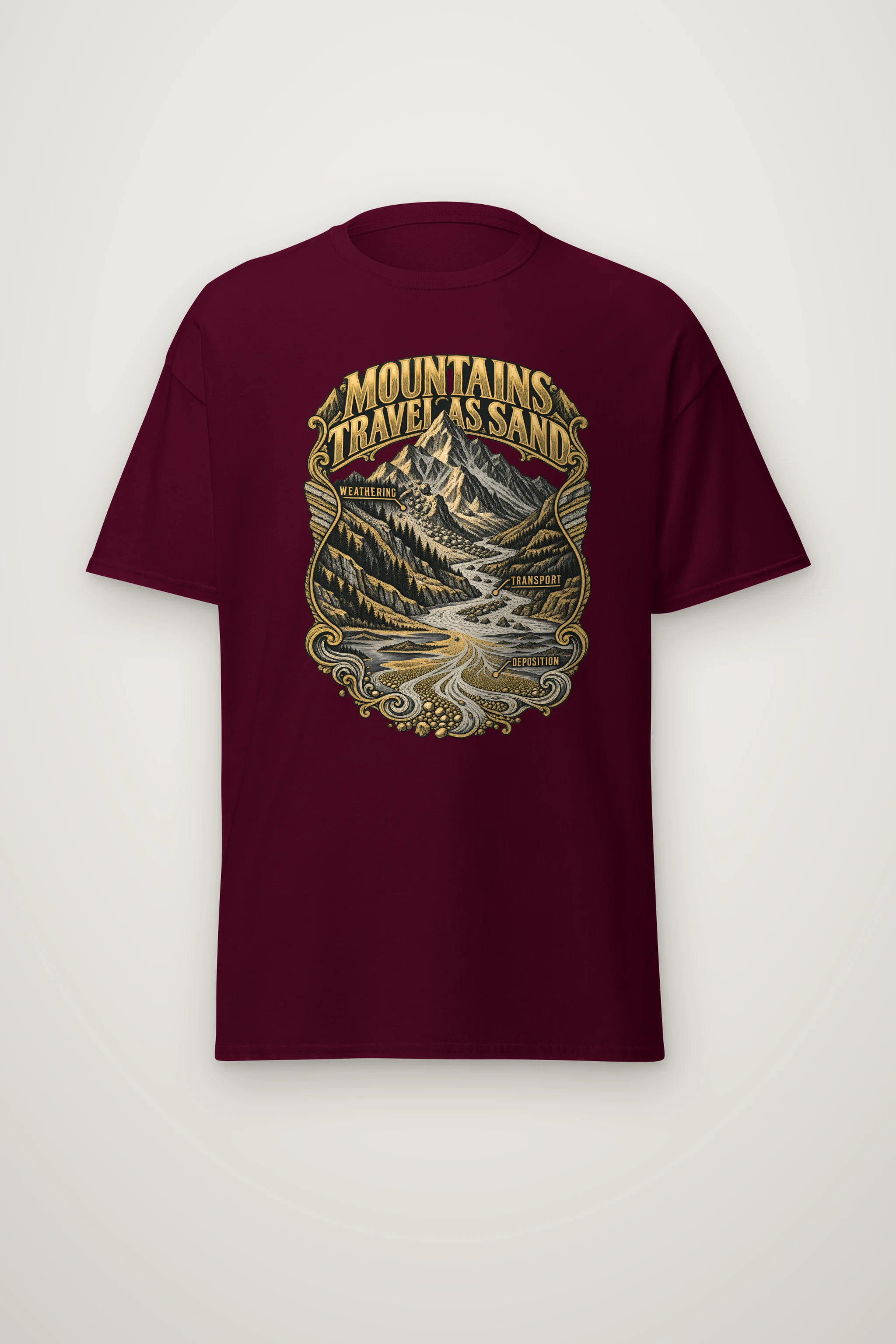 "Mountains Travel As Sand" Heavyweight Unisex Crewneck T-shirt