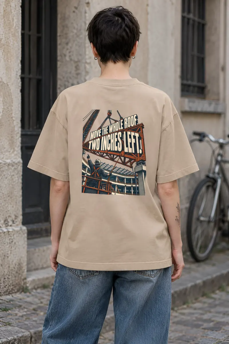 "Move The Whole Roof" Unisex Oversized Heavyweight Crewneck T-Shirt