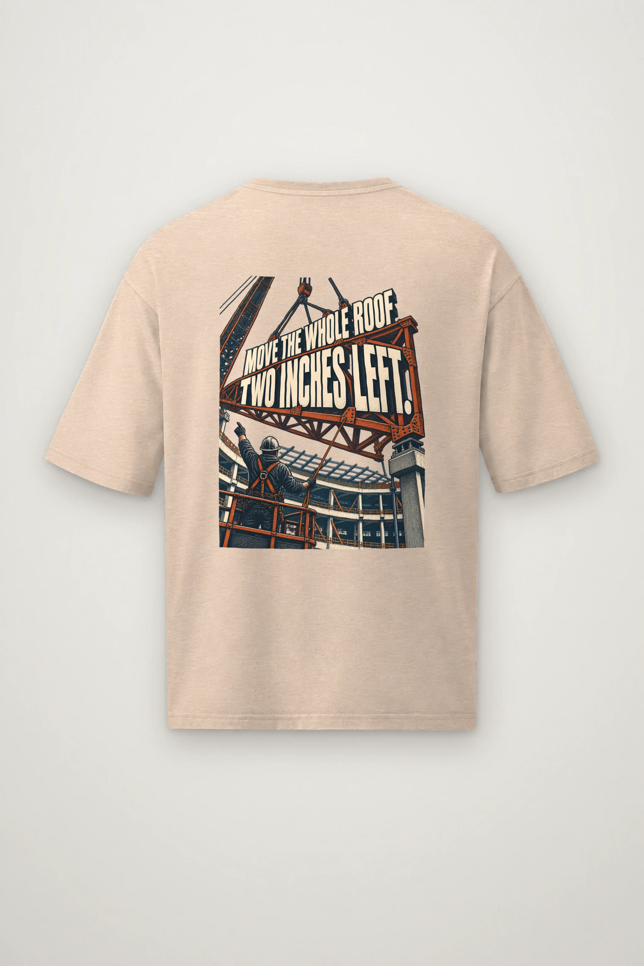 "Move The Whole Roof" Men's Oversized Heavyweight Crewneck T-Shirt
