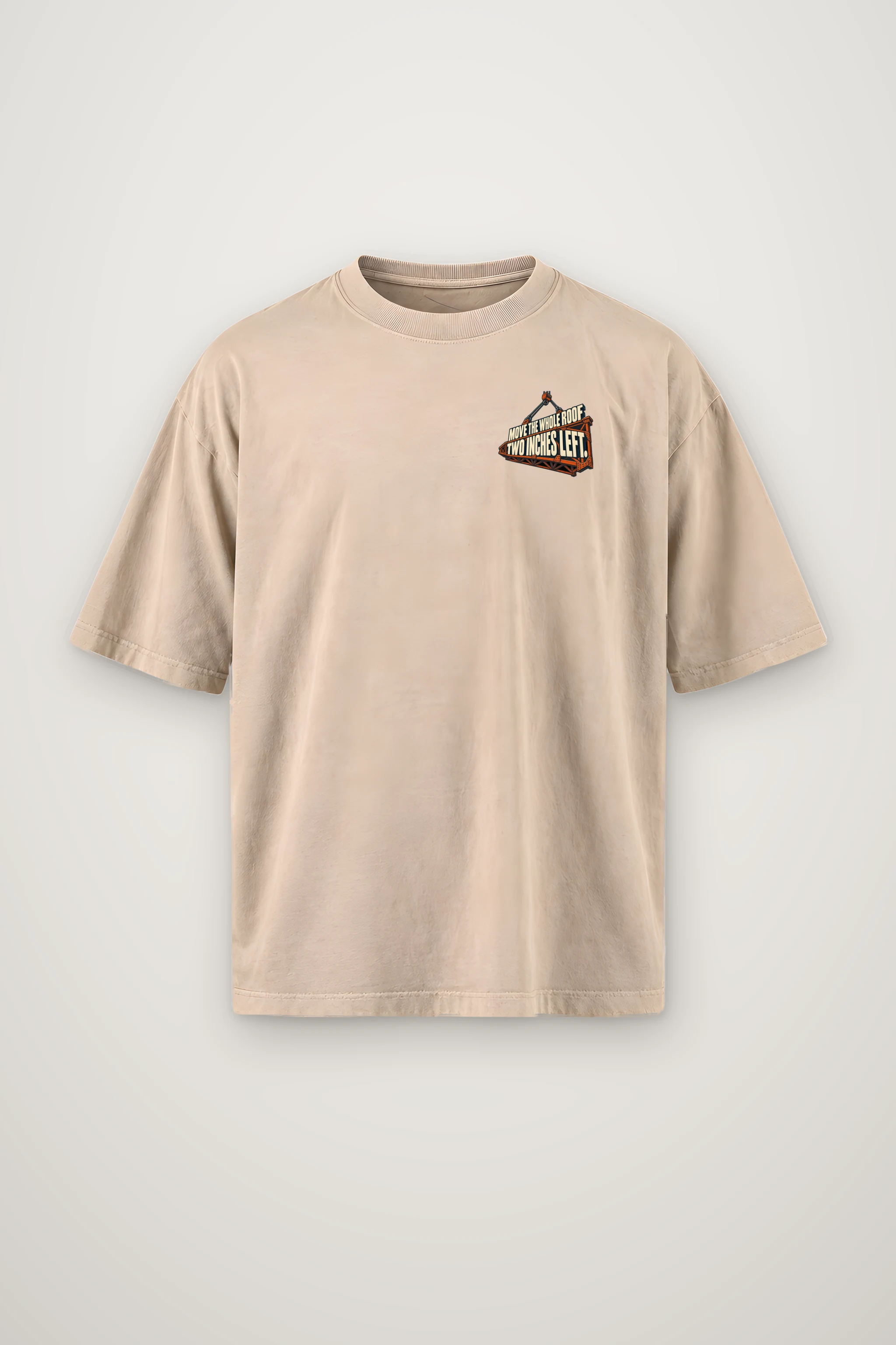 "Move The Whole Roof" Men's Oversized Heavyweight Crewneck T-Shirt