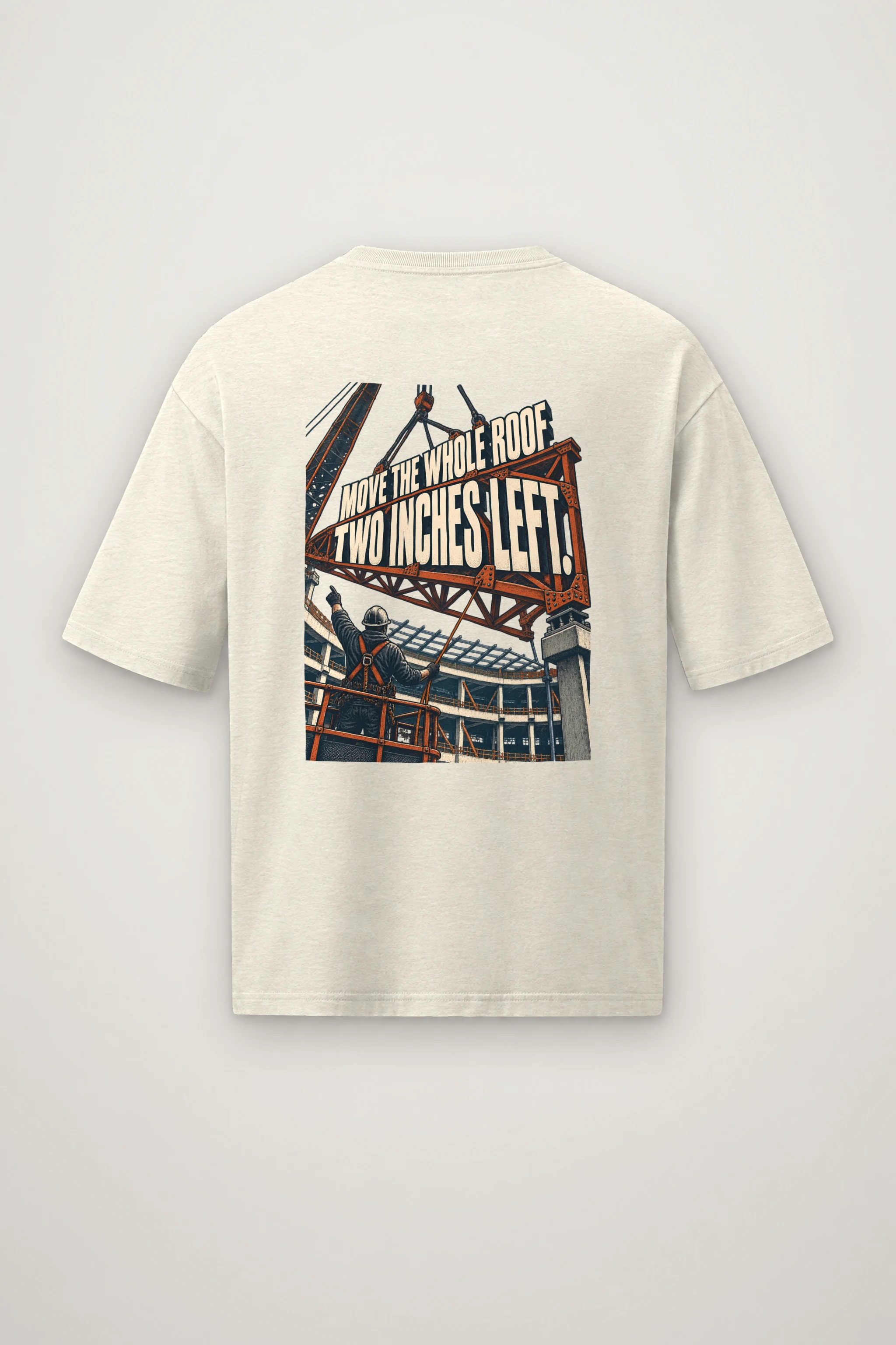 "Move The Whole Roof" Men's Oversized Heavyweight Crewneck T-Shirt
