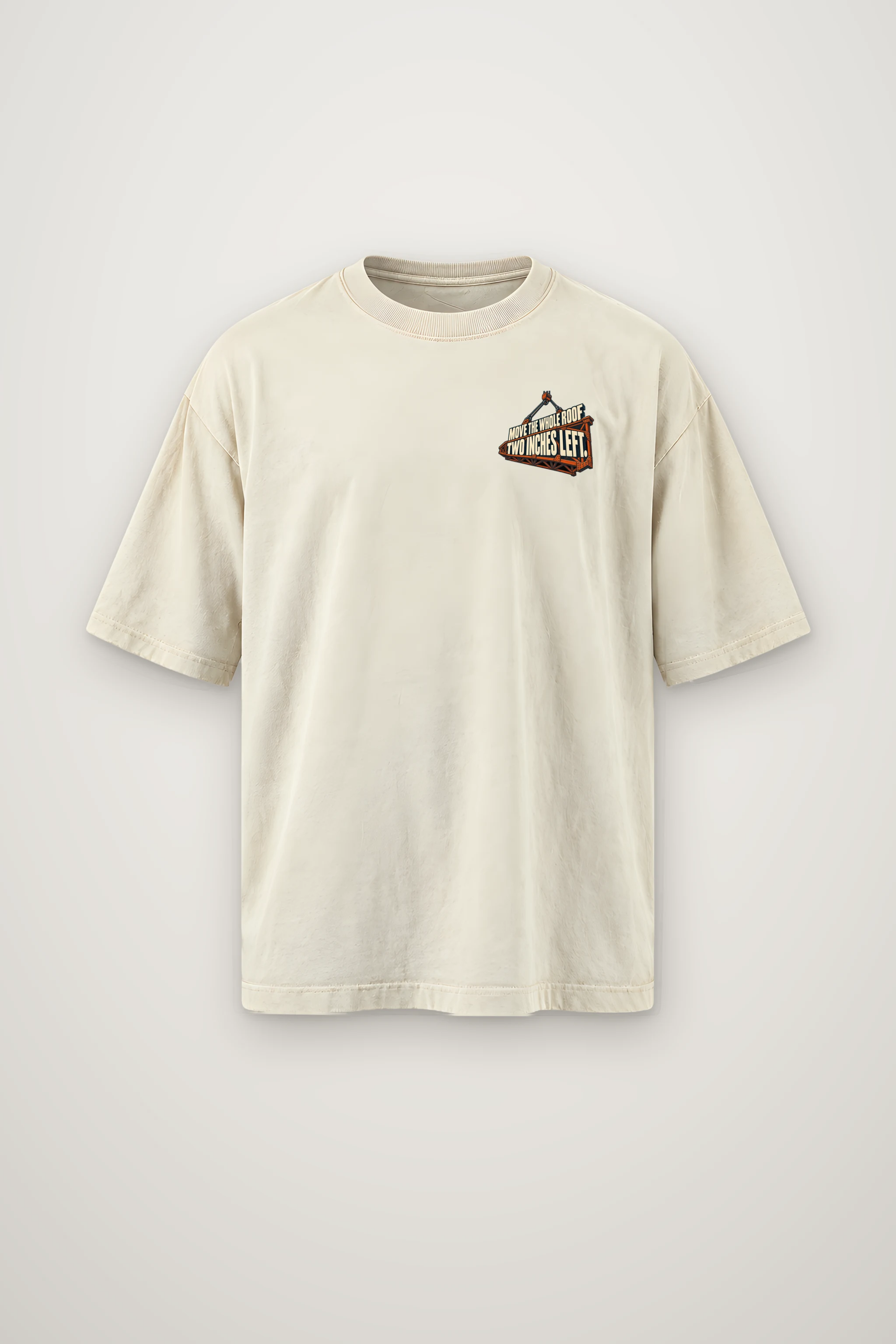 "Move The Whole Roof" Men's Oversized Heavyweight Crewneck T-Shirt