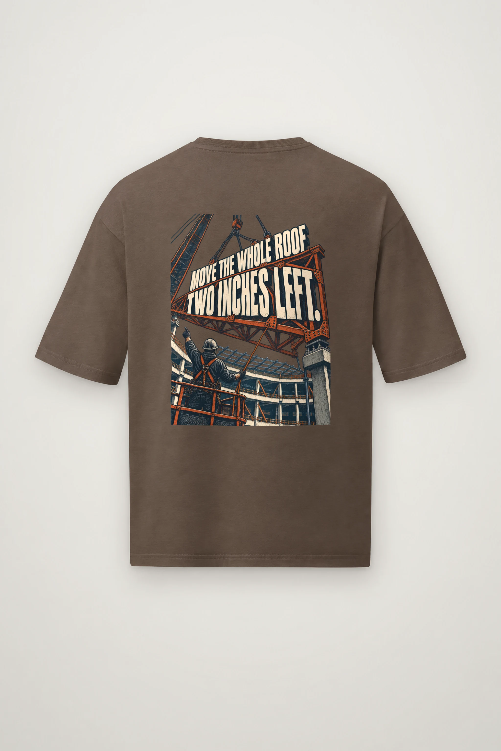 "Move The Whole Roof" Men's Oversized Heavyweight Crewneck T-Shirt