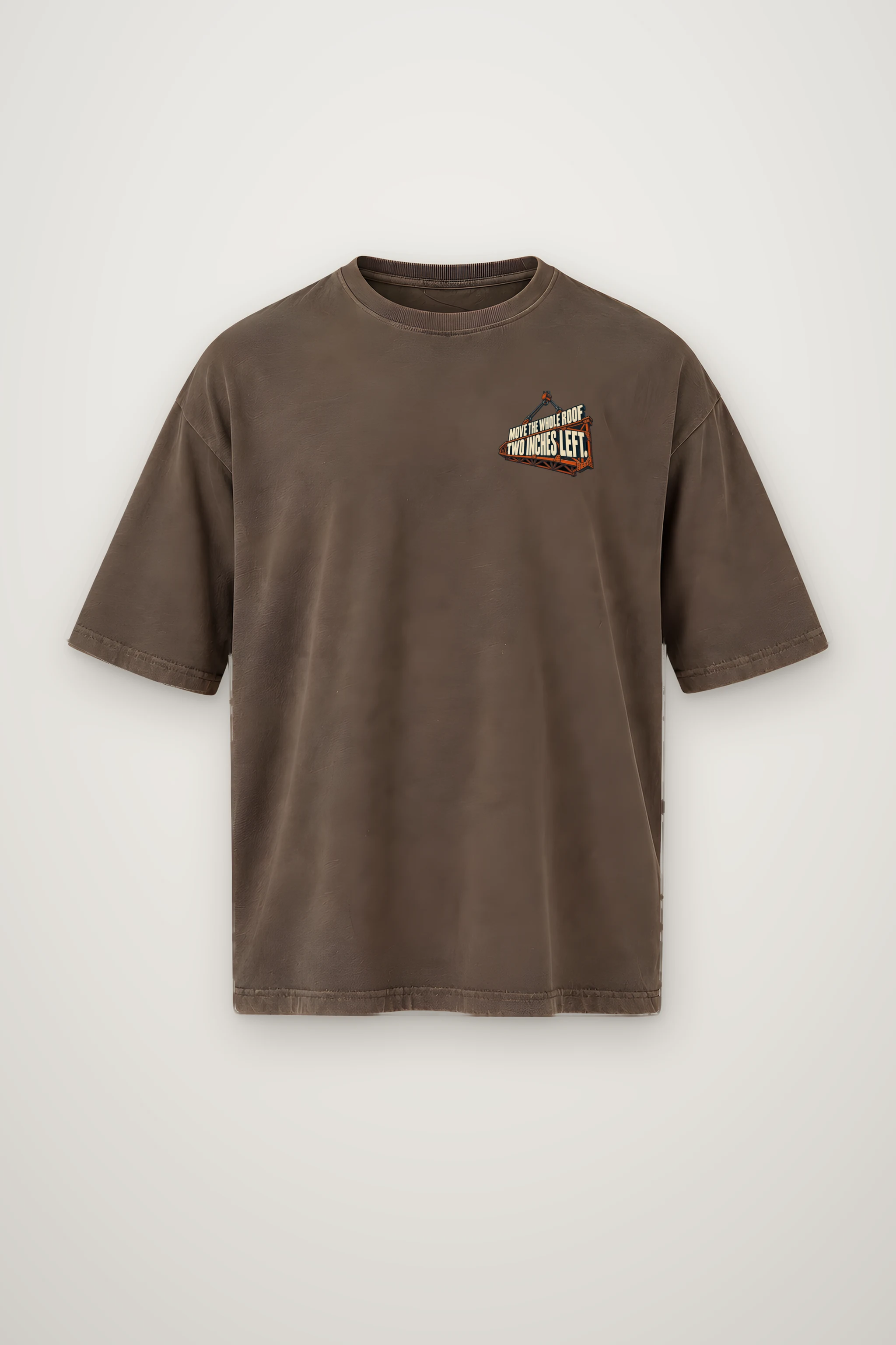 "Move The Whole Roof" Men's Oversized Heavyweight Crewneck T-Shirt