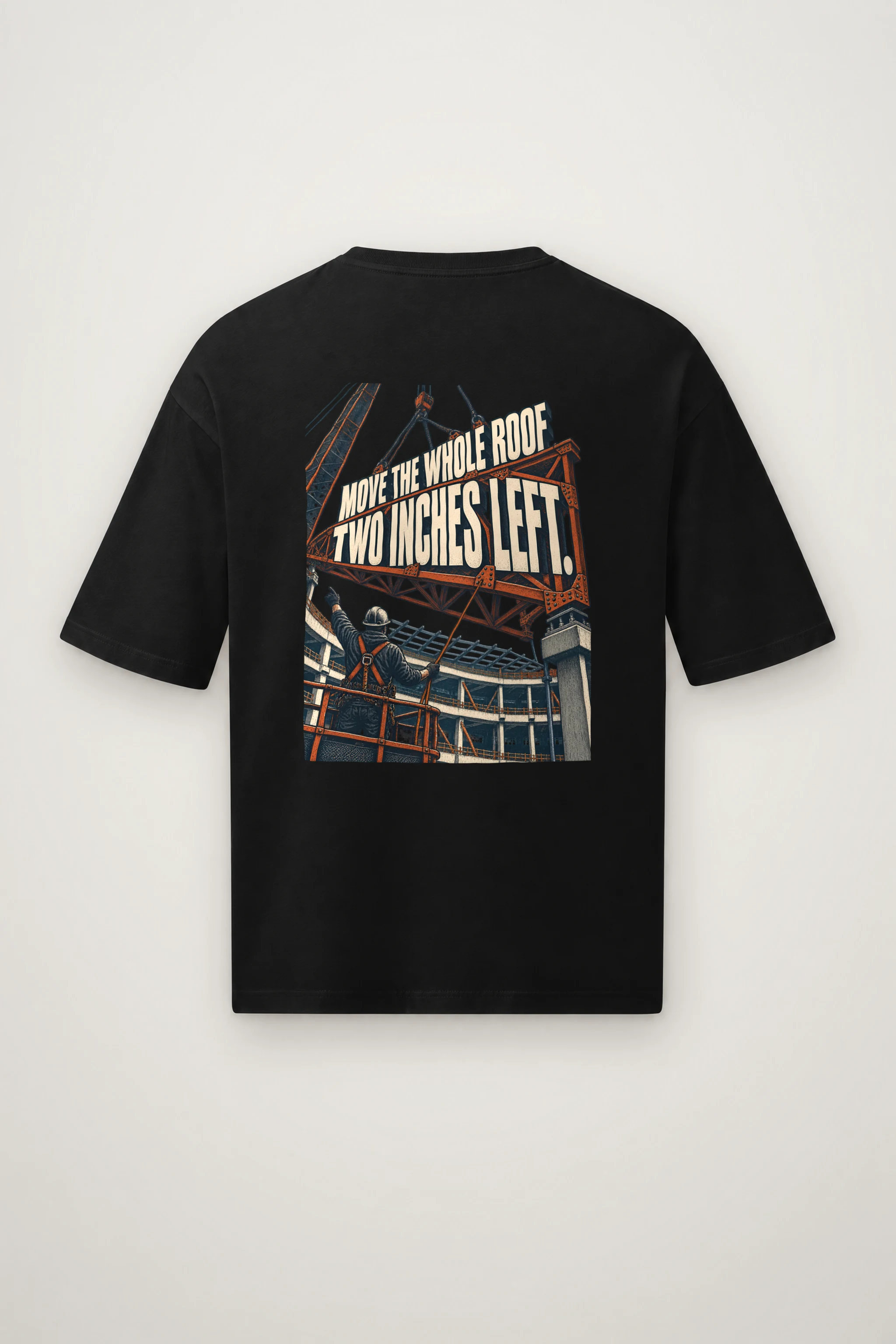 "Move The Whole Roof" Men's Oversized Heavyweight Crewneck T-Shirt
