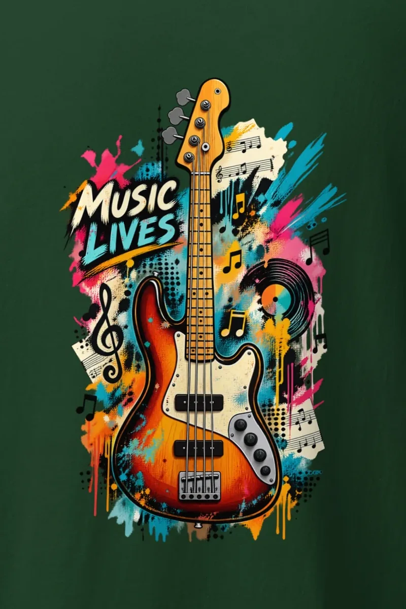 "Music Lives" Heavyweight Unisex Crewneck T-shirt