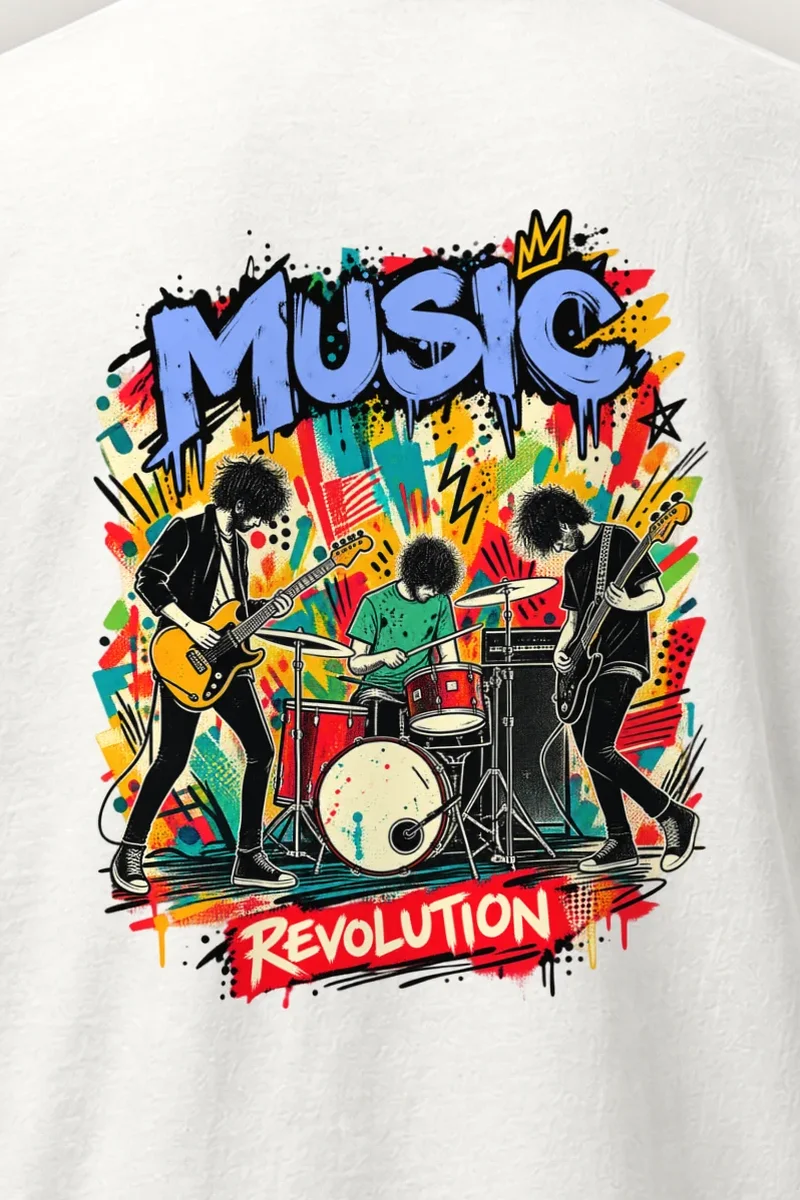 "Music Revolution" Heavyweight Unisex Crewneck T-shirt