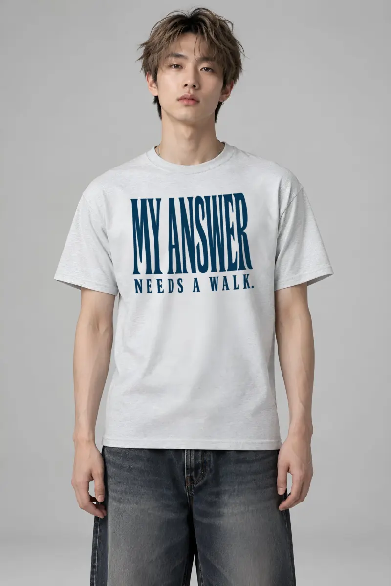 "My Answer Needs a Walk" Heavyweight Unisex Crewneck T-shirt