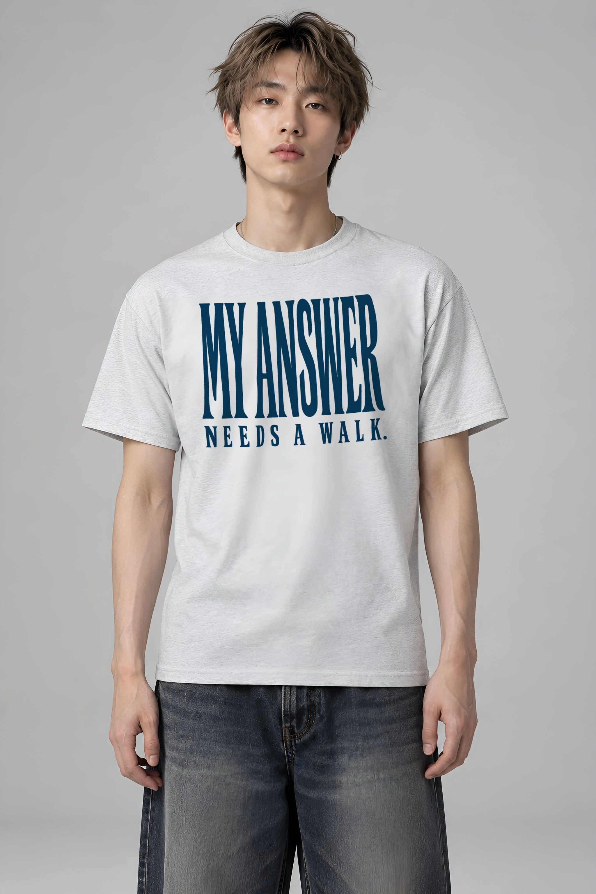 "My Answer Needs a Walk" Heavyweight Unisex Crewneck T-shirt