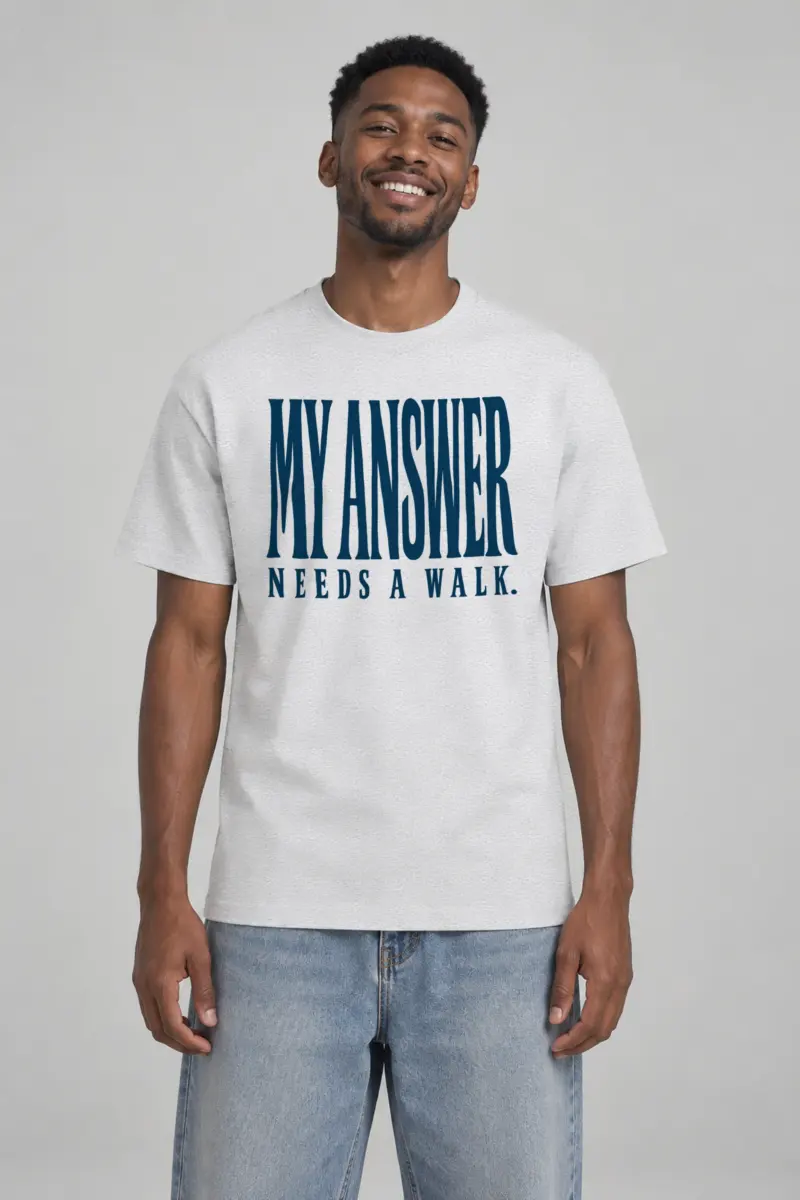 "My Answer Needs a Walk" Heavyweight Unisex Crewneck T-shirt