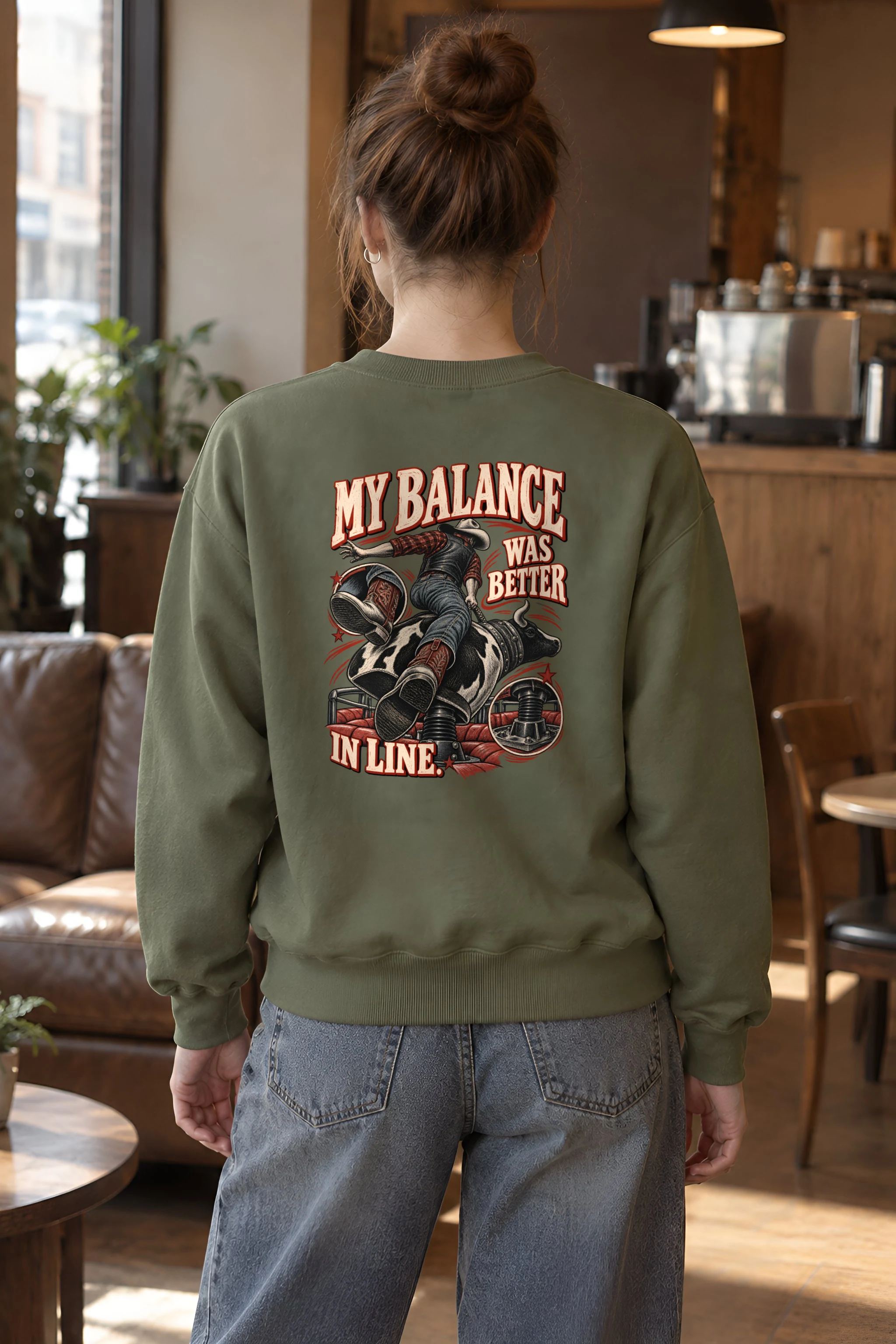"My Balance Was Better in Line" Heavy Blend Unisex Crewneck Sweatshirt