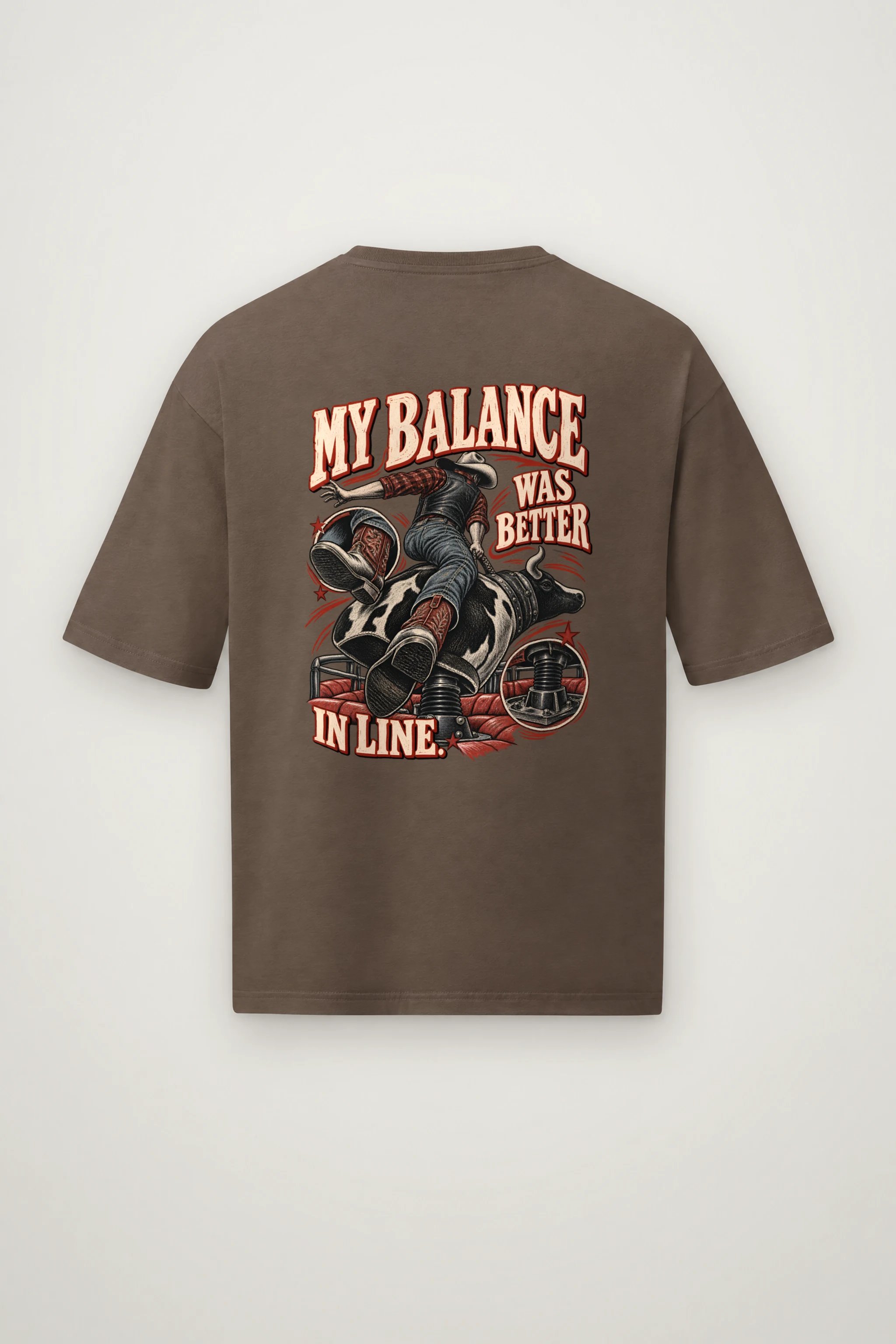 "My Balance Was Better in Line" Men's Oversized Heavyweight Crewneck T-Shirt