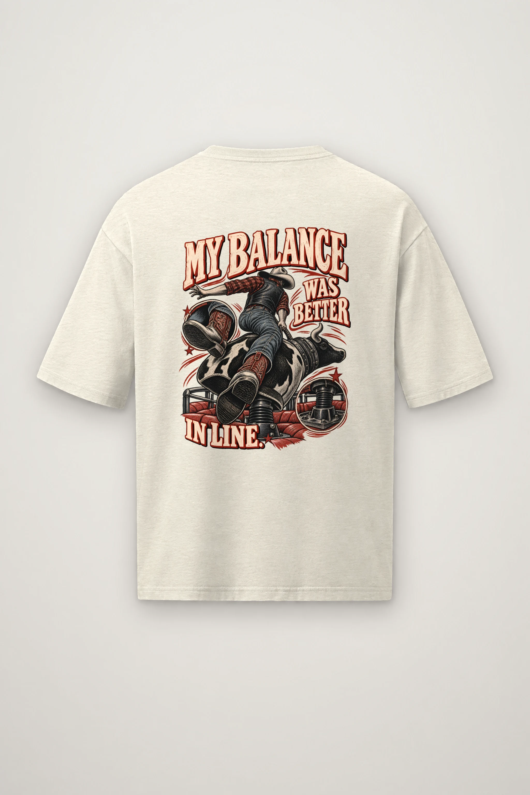 "My Balance Was Better in Line" Men's Oversized Heavyweight Crewneck T-Shirt