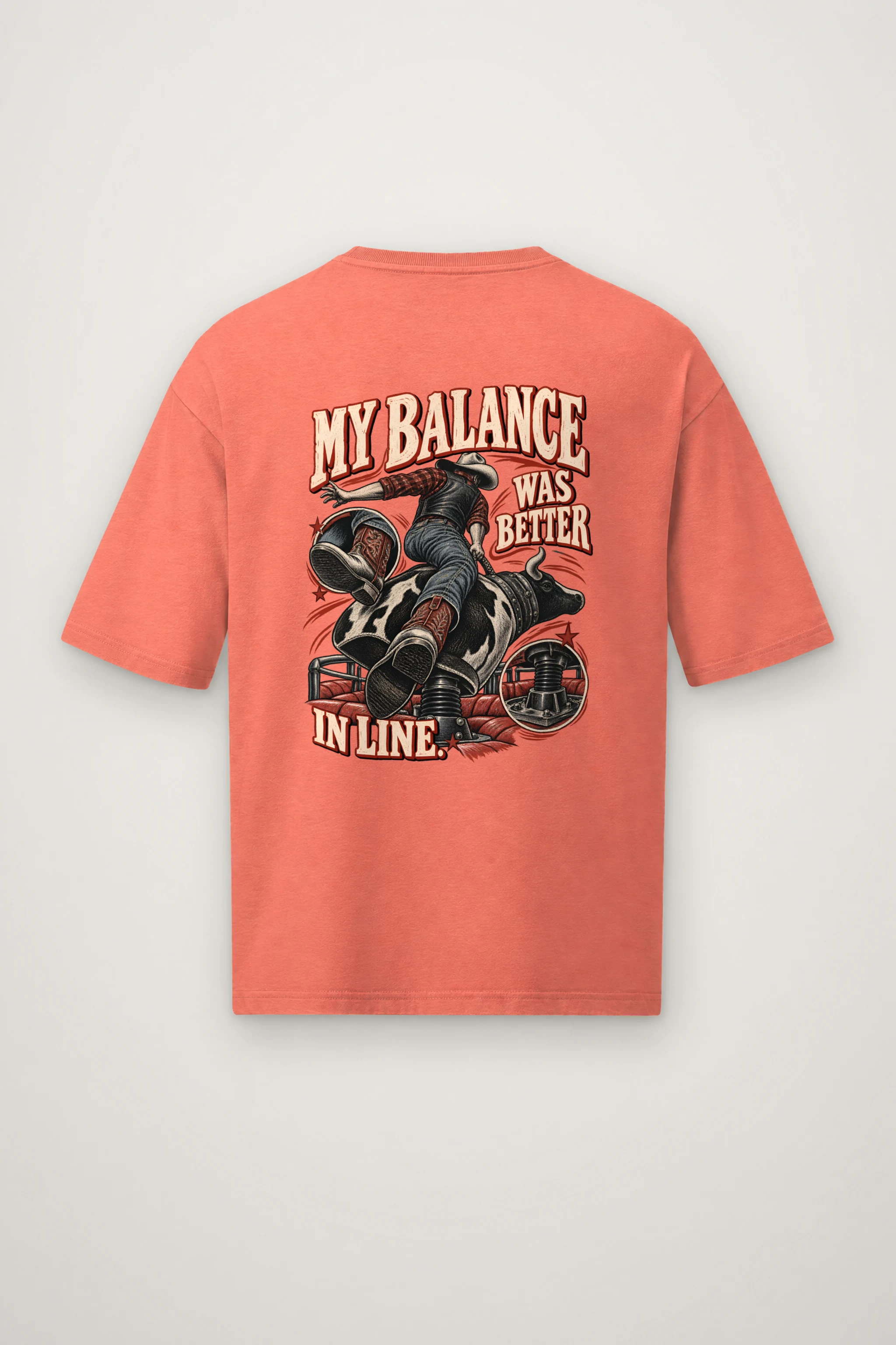 "My Balance Was Better in Line" Men's Oversized Heavyweight Crewneck T-Shirt
