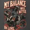 "My Balance Was Better in Line" Men's Oversized Heavyweight Crewneck T-Shirt