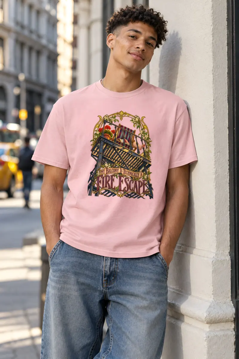 "My Balcony Is Technically a Fire Escape" Heavyweight Unisex Crewneck T-shirt