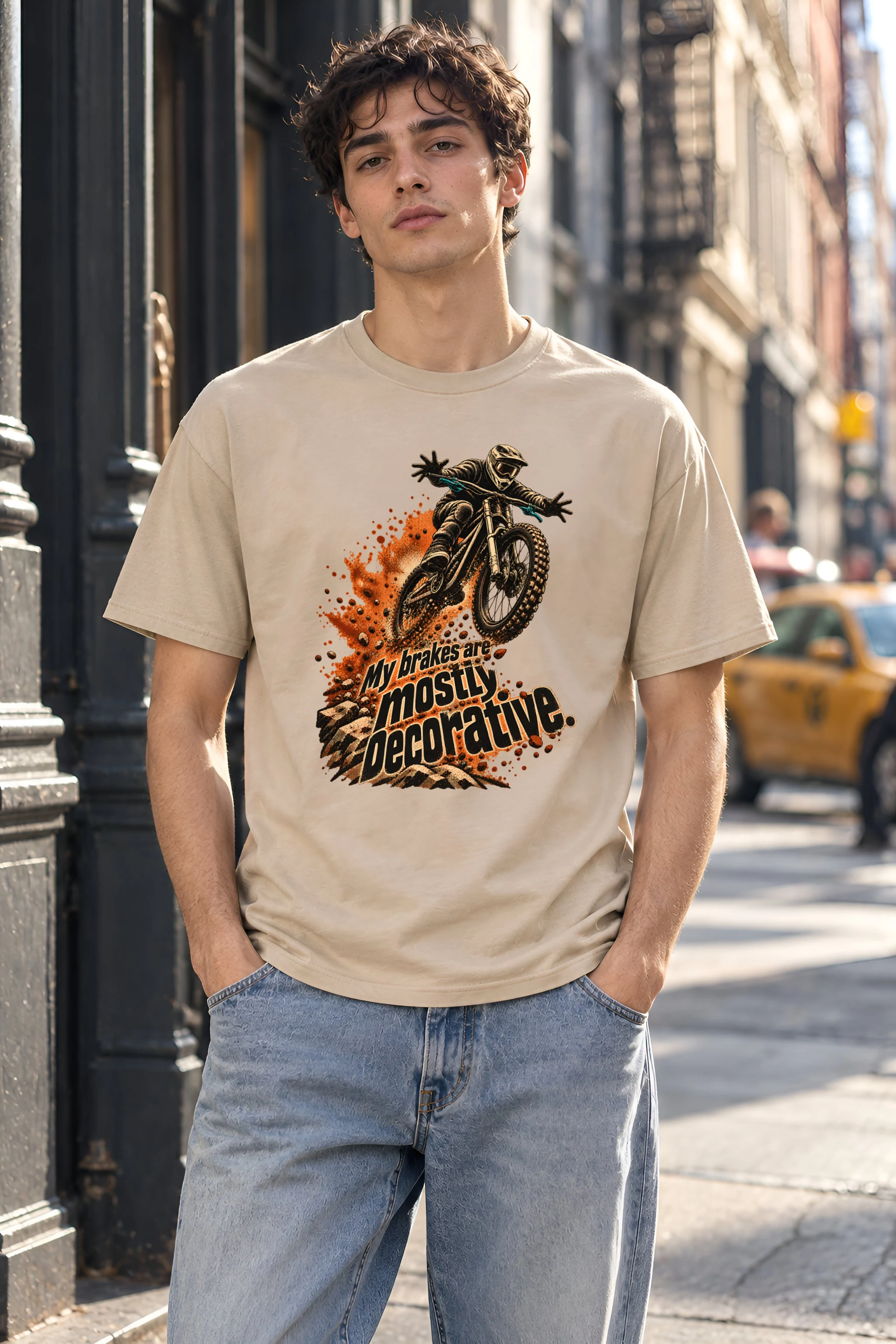 "My Brakes Are Mostly Decorative" Heavyweight Unisex Crewneck T-shirt