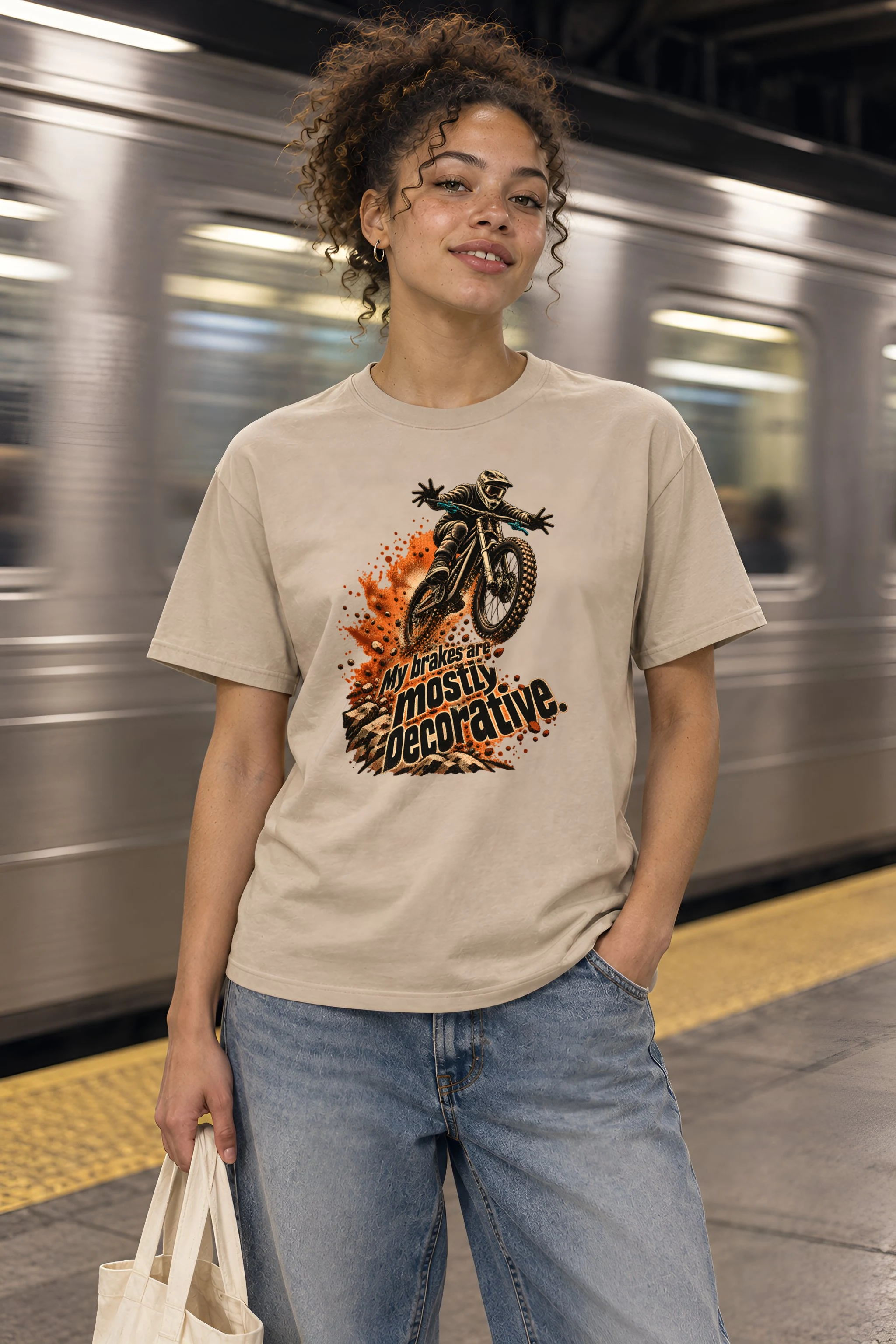 "My Brakes Are Mostly Decorative" Heavyweight Unisex Crewneck T-shirt