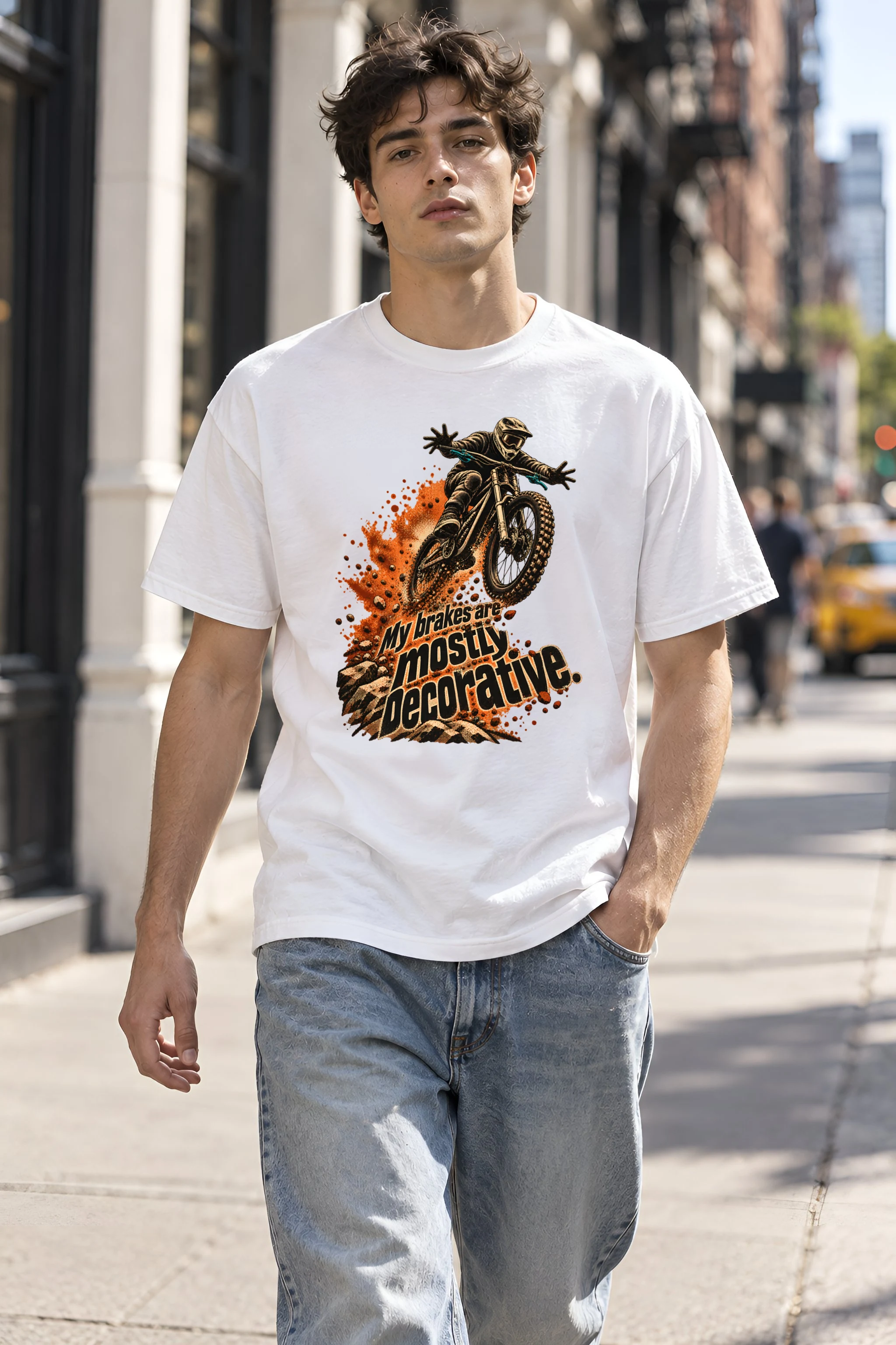 "My Brakes Are Mostly Decorative" Heavyweight Unisex Crewneck T-shirt