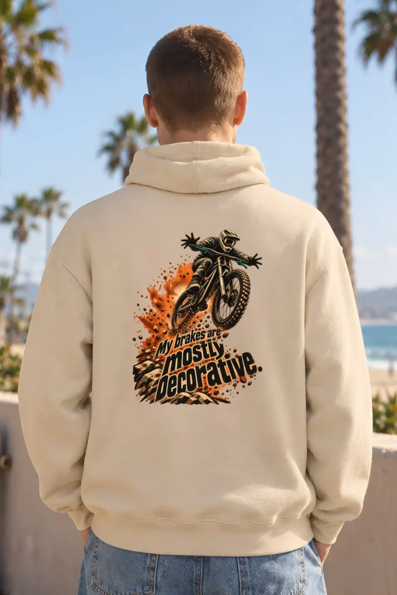 “My Brakes Are Mostly Decorative” Unisex Pullover Hoodie