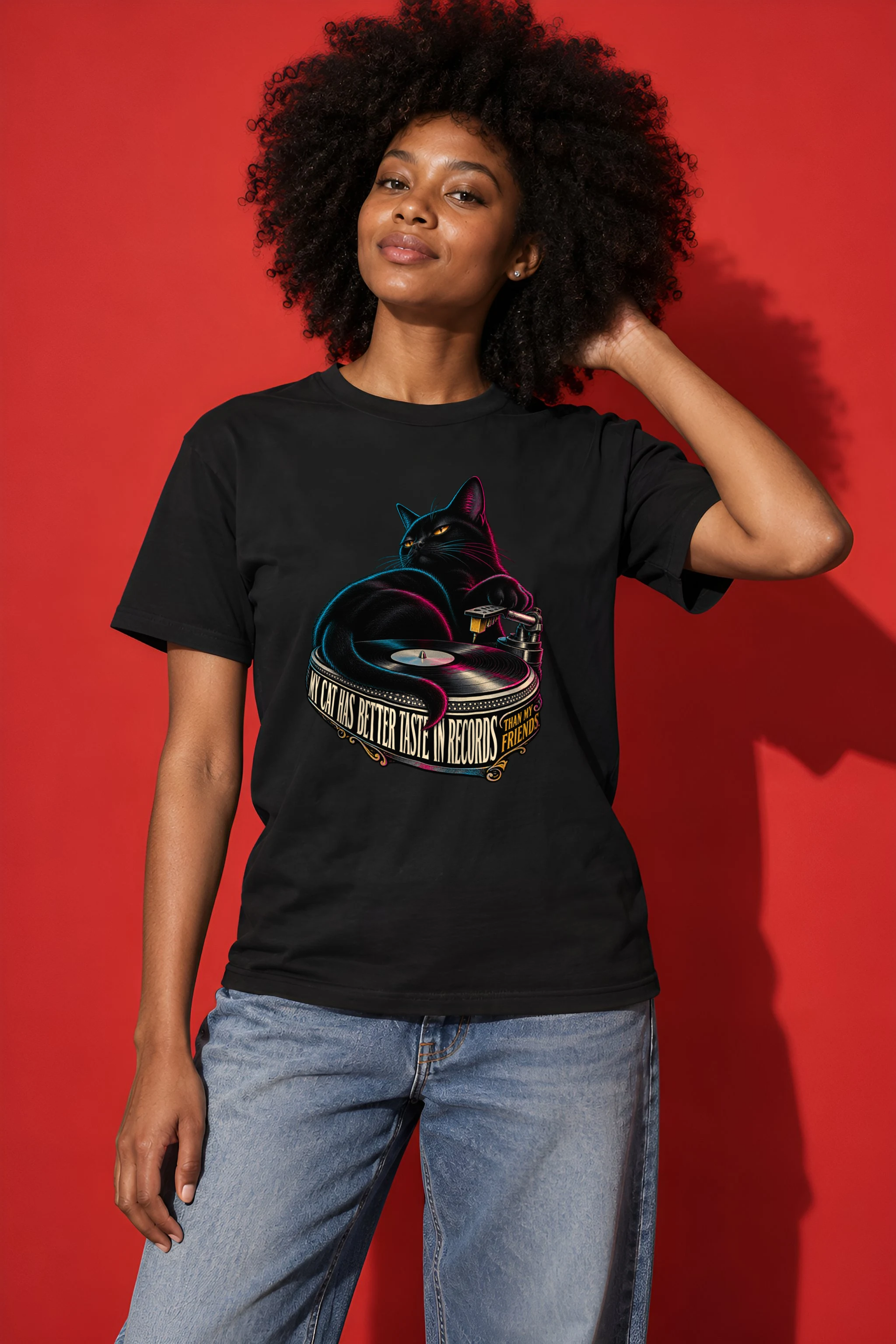 "My Cat Has Better Taste" Heavyweight Unisex Crewneck T-shirt