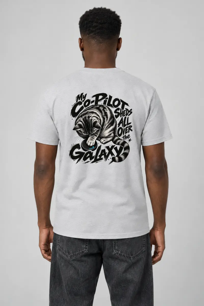 "My Co-Pilot Sheds All Over the Galaxy" Heavyweight Unisex Crewneck T-shirt