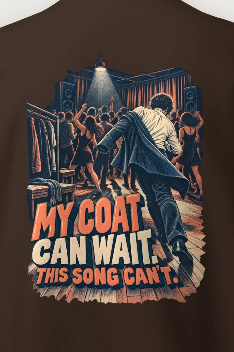 "My Coat Can Wait" Heavy Blend Unisex Crewneck Sweatshirt - the graphic up close