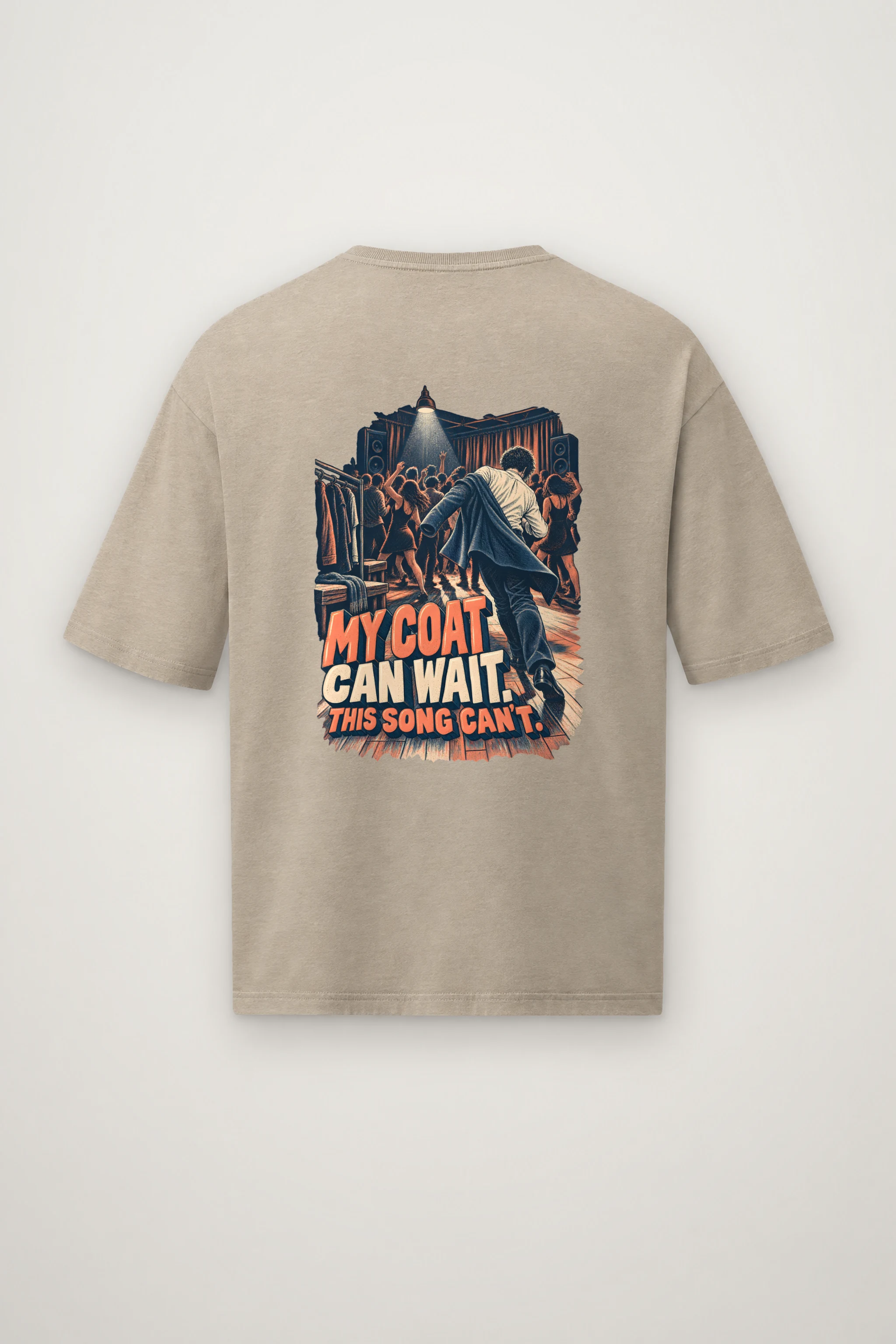 "My Coat Can Wait" Men's Oversized Heavyweight Crewneck T-Shirt